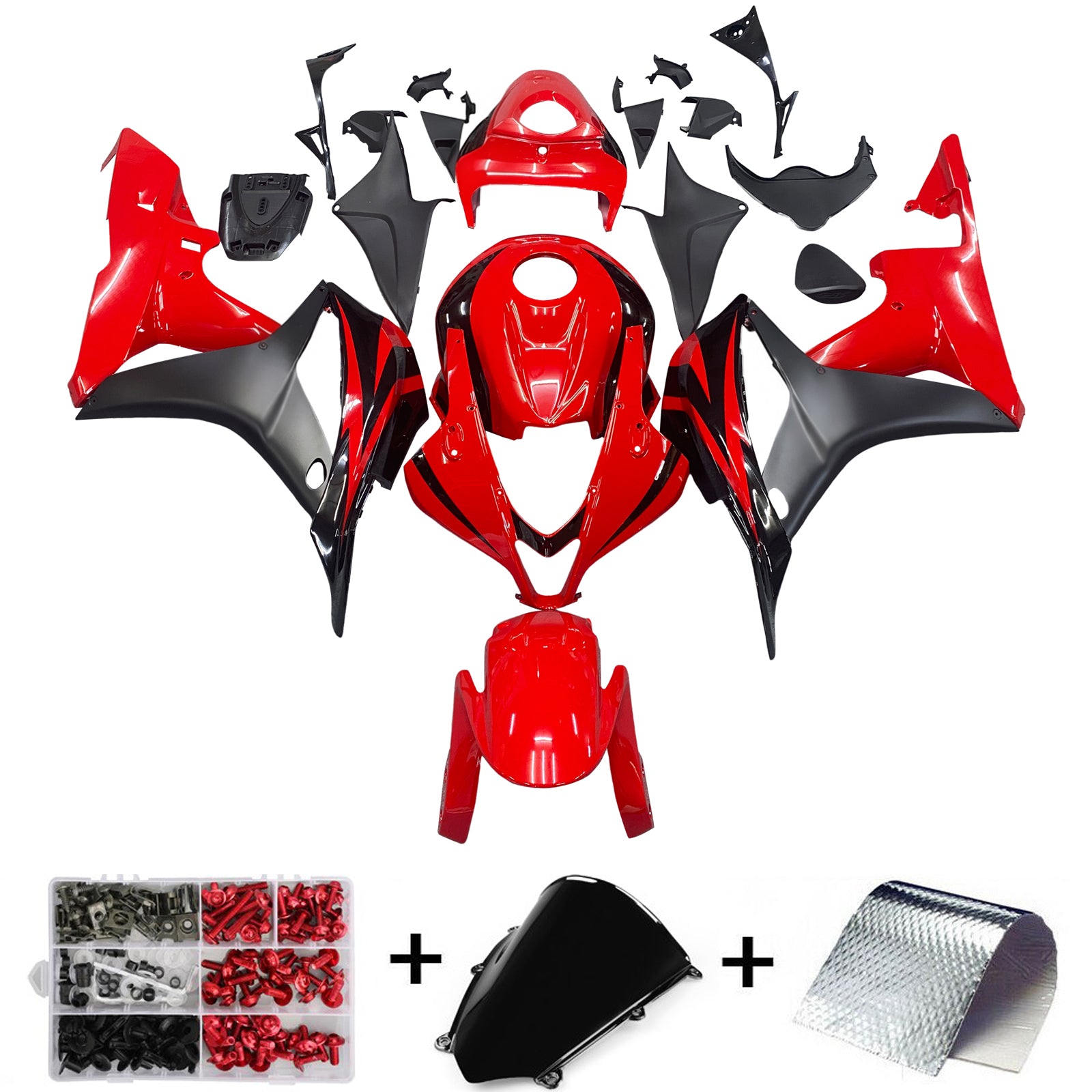 Kit de carénage en plastique ABS rouge pour Honda CBR600RR 2007-2008