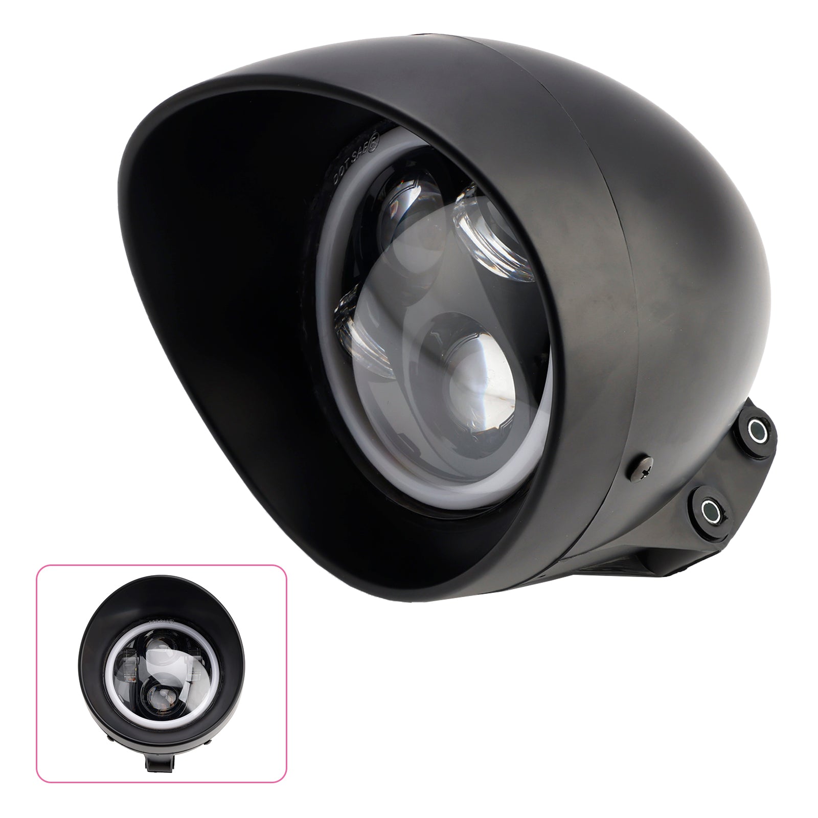 5,75 inch Universal Front Lighthouse, 4 bollen, chroom, voor motorfiets