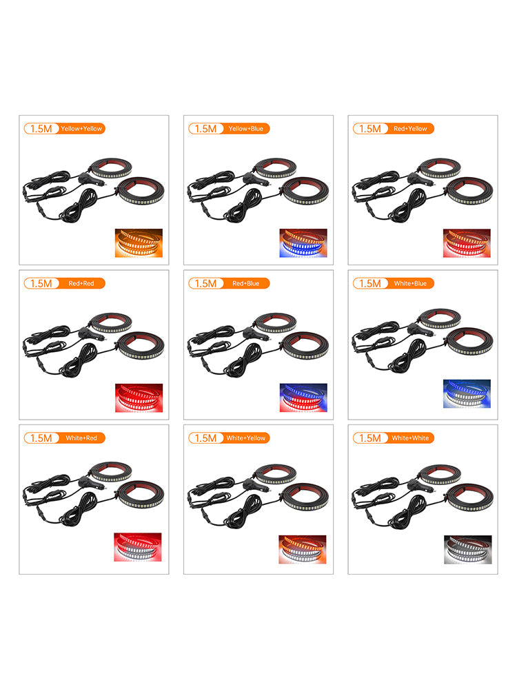 Tiras de luz LED bicolor para escalones laterales de camioneta