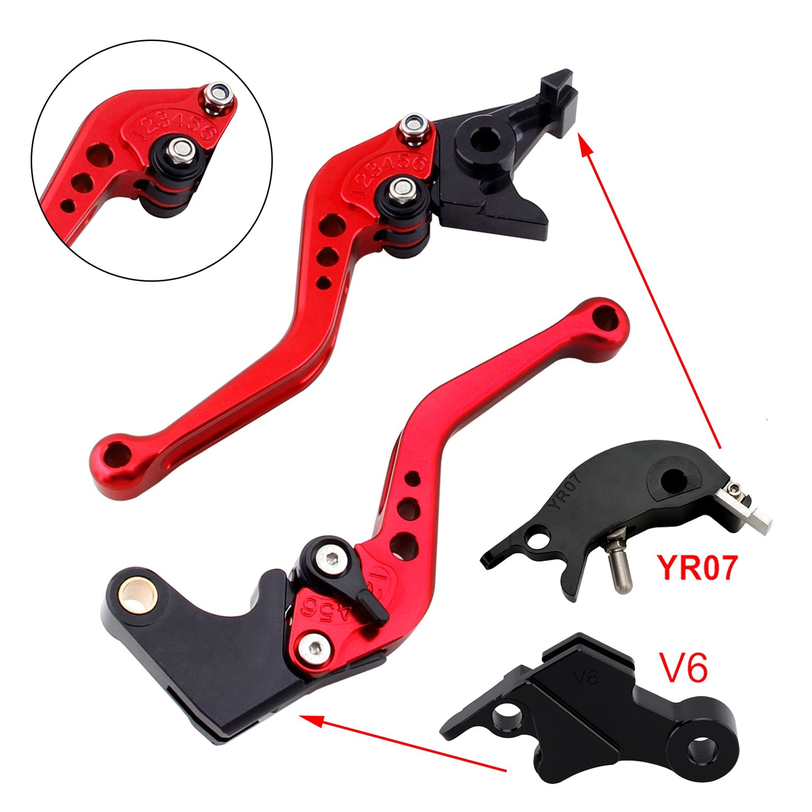 Nouveau levier de frein et d'embrayage court compatible avec YAMAHA XSR900 XSR900GP MT-09 MT-09SP 24-25