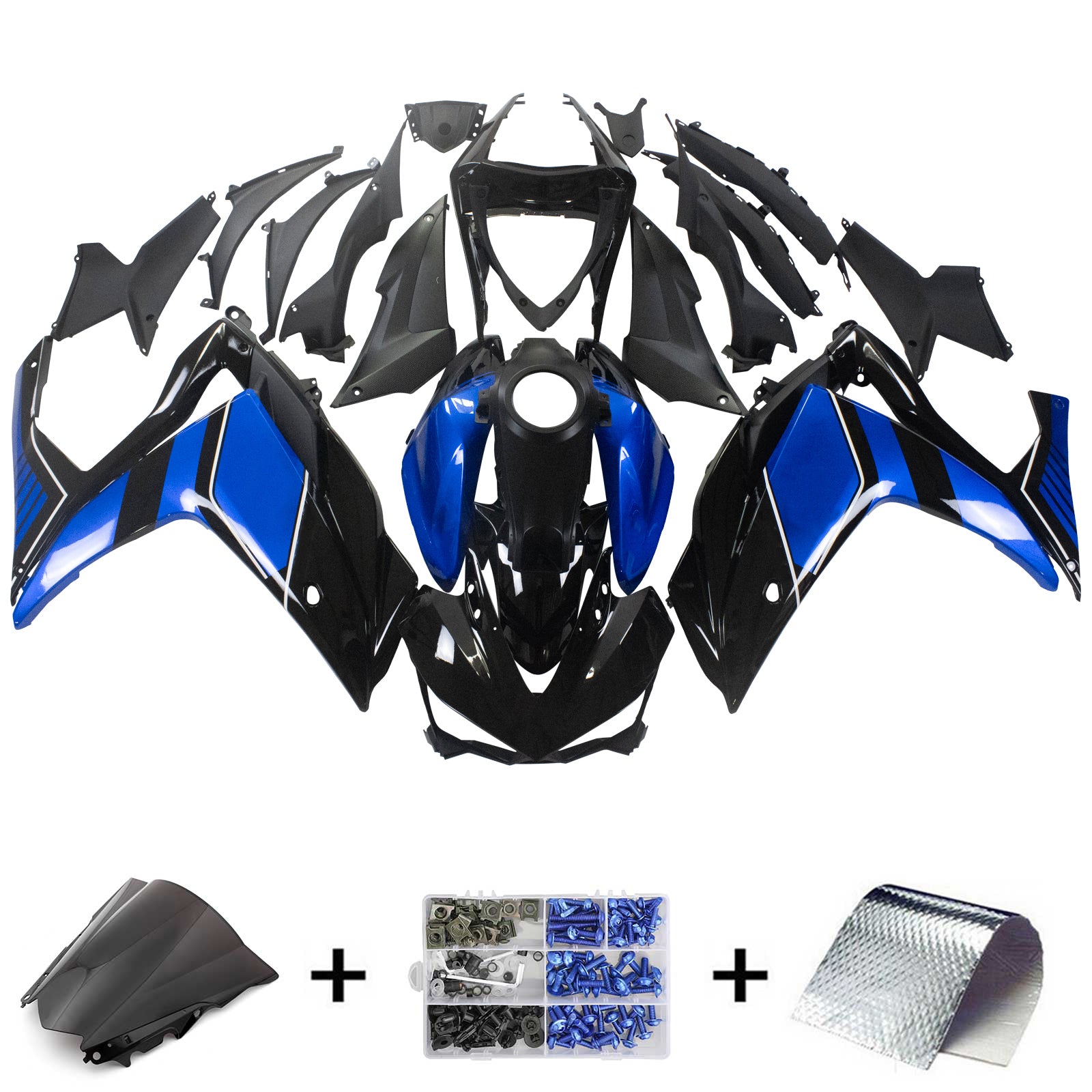 Kit de carénage par injection, carrosserie en ABS, pour Yamaha YZF-R3 2014-2018 et R25 2015-2017