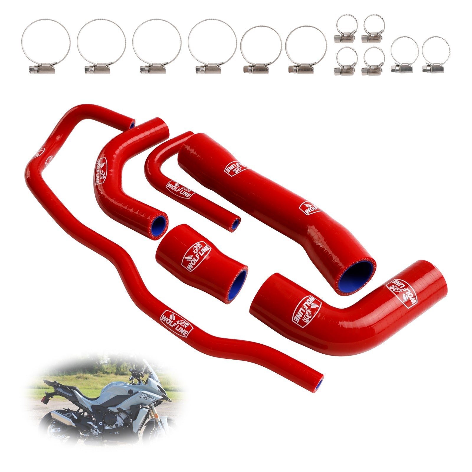 Kit de durites de refroidissement en silicone pour radiateur BMW S1000XR 2021-2024