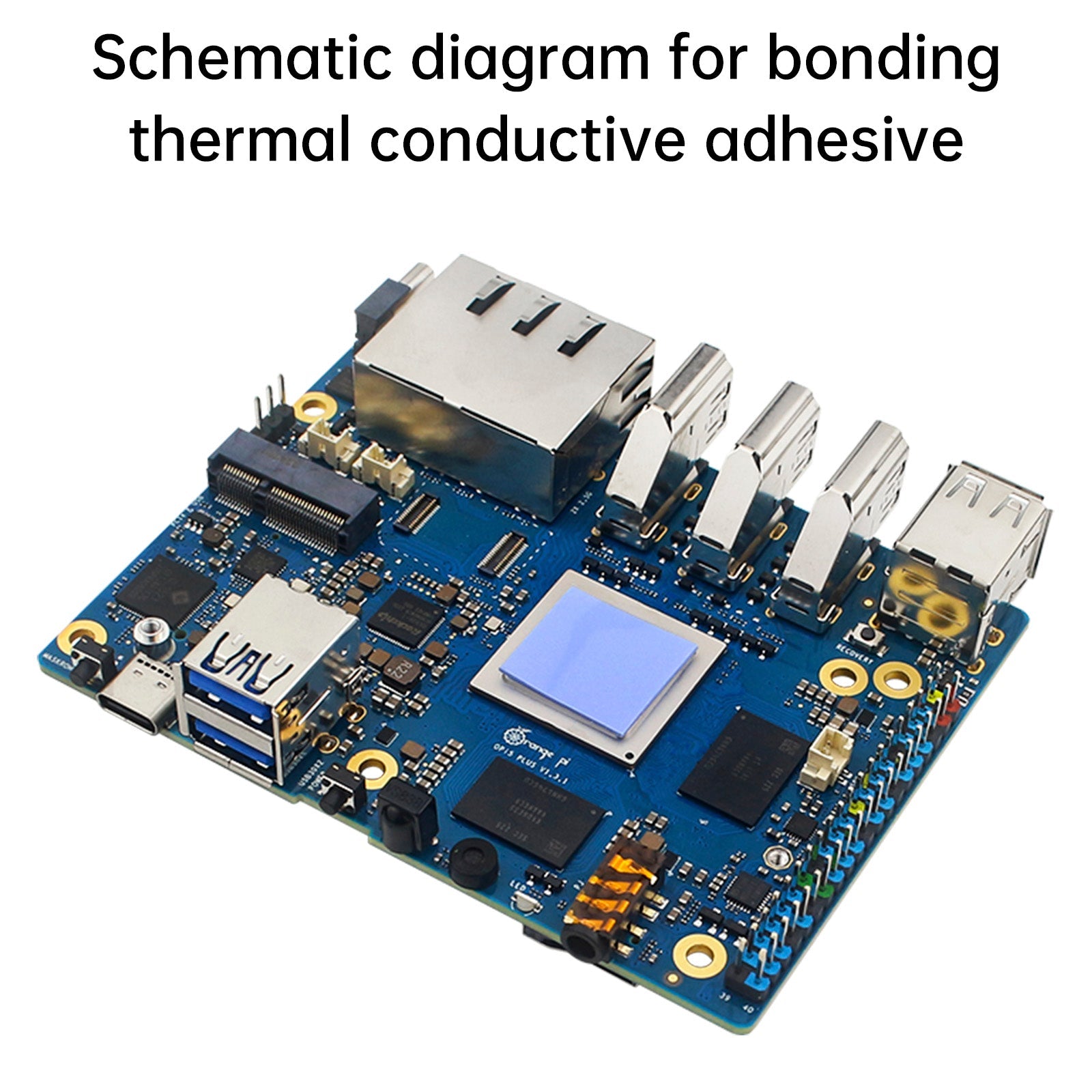 Dissipateur thermique Orange Pi 5Plus Pi5 Résistance aux hautes températures Refroidissement du dissipateur thermique du processeur