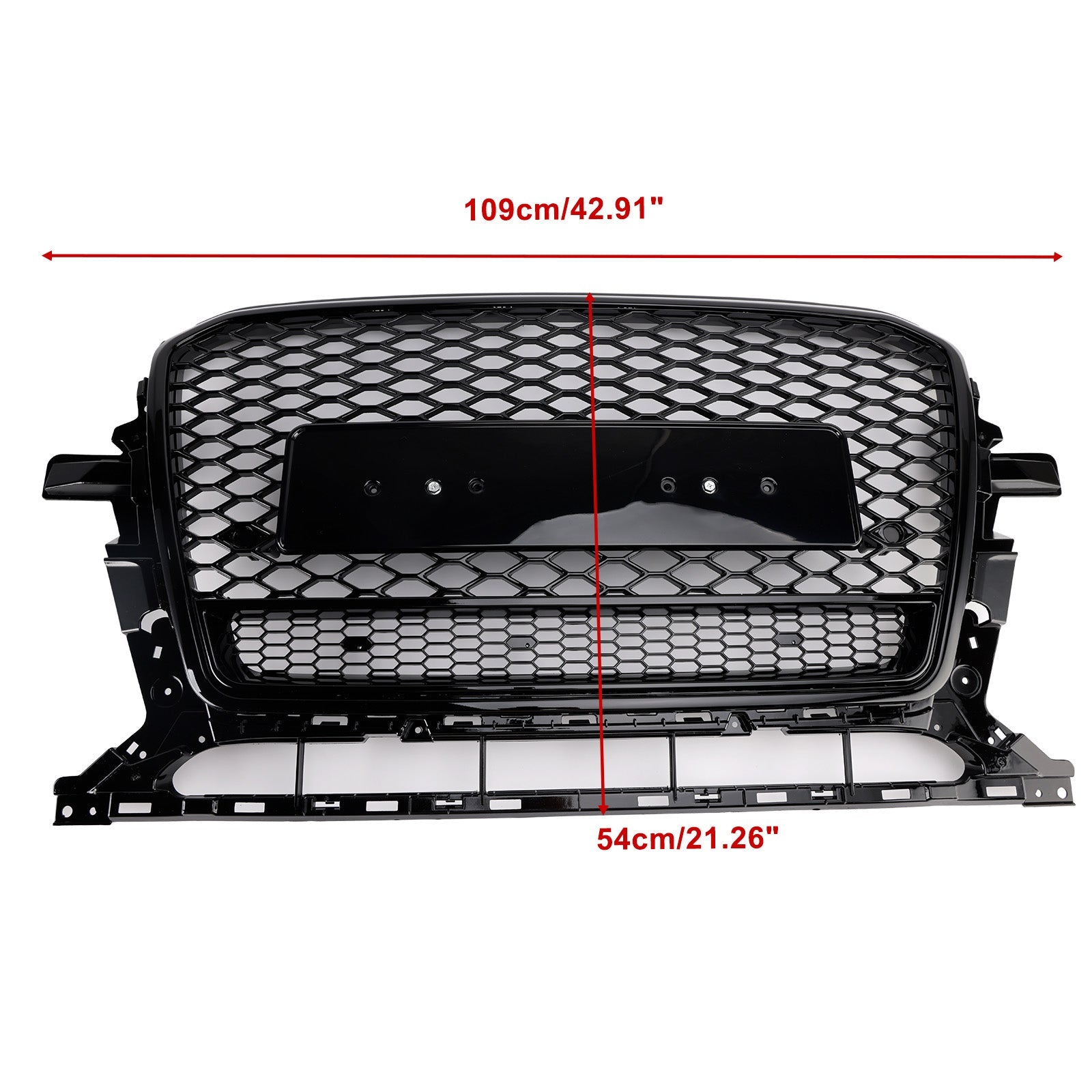 Grille de pare-chocs avant en nid d'abeille noir brillant pour Audi Q5 2013-2017