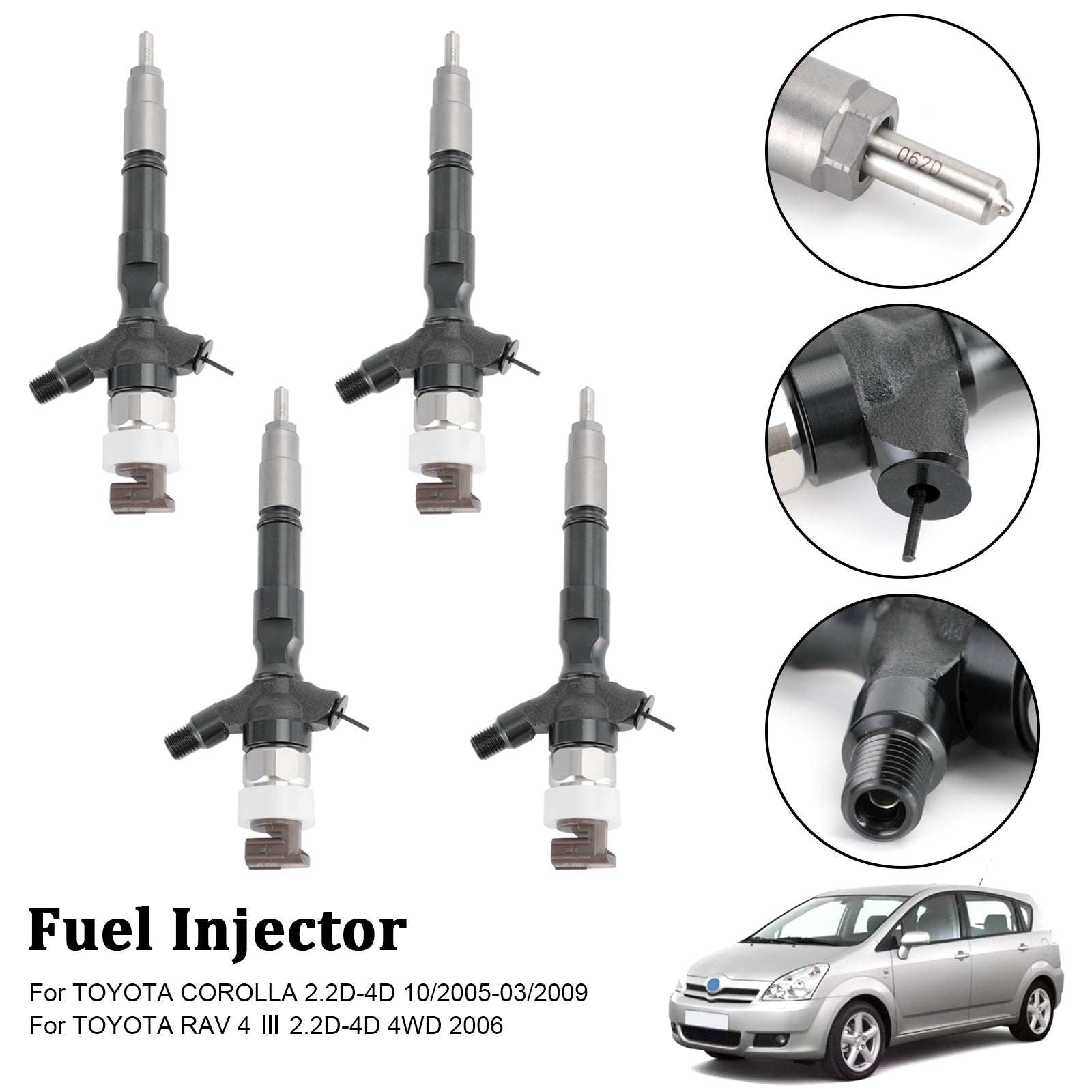 4 szt. Wtryskiwacze paliwa 23670-0R020 dla Toyota Corolla RAV4 095000-6040