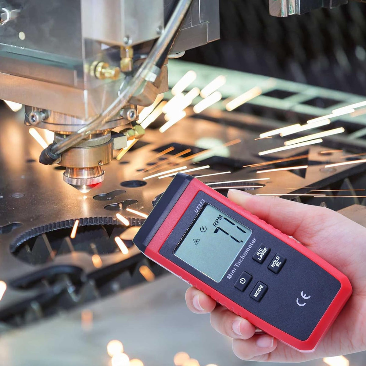 Tachymètre laser numérique sans contact UT373 avec écran LCD et mini-testeur de vitesse (RPM)