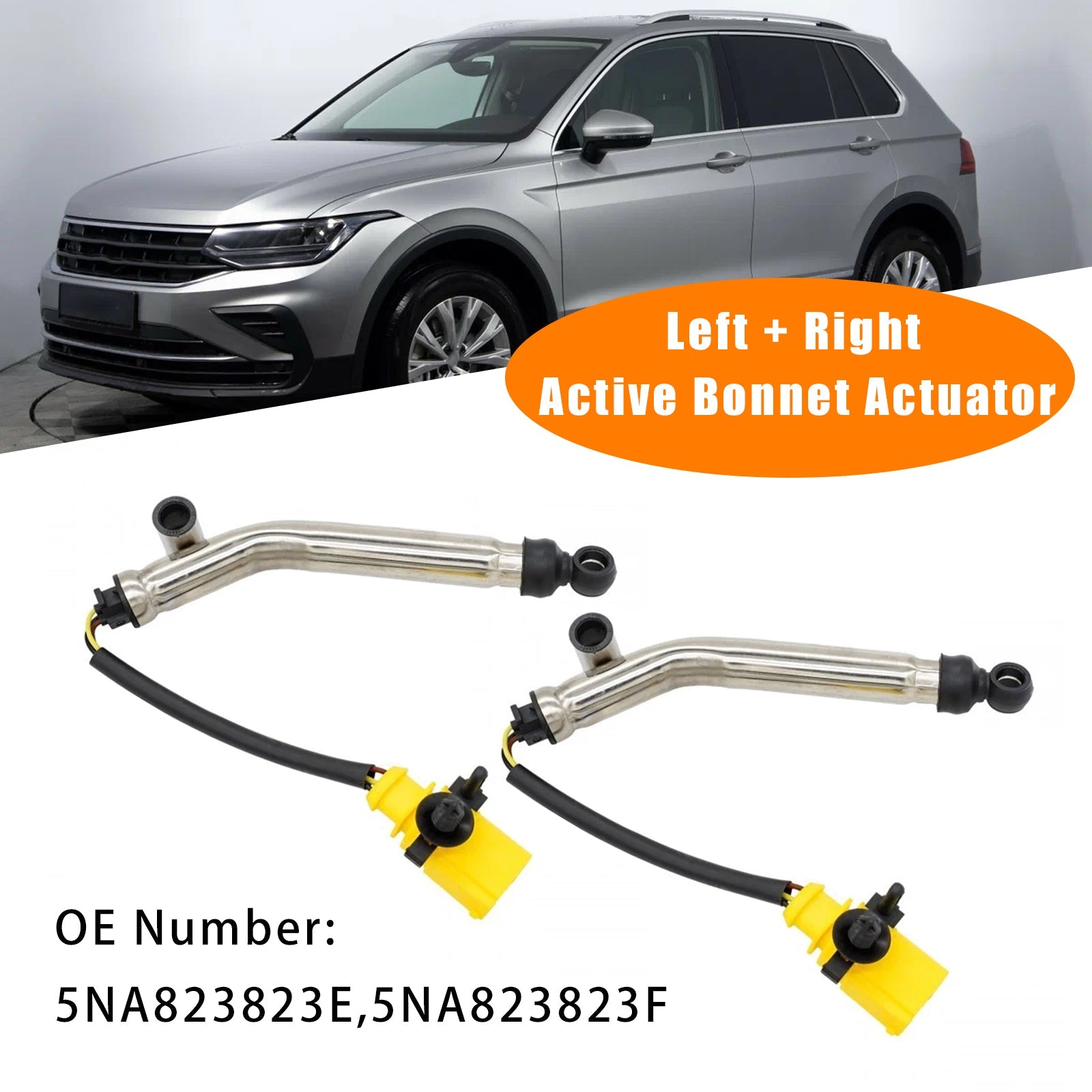 2 attuatori attivi per cofano 5NA823823E per VW Tiguan AD1 AX1 2.0 TSI 1.4 TSI