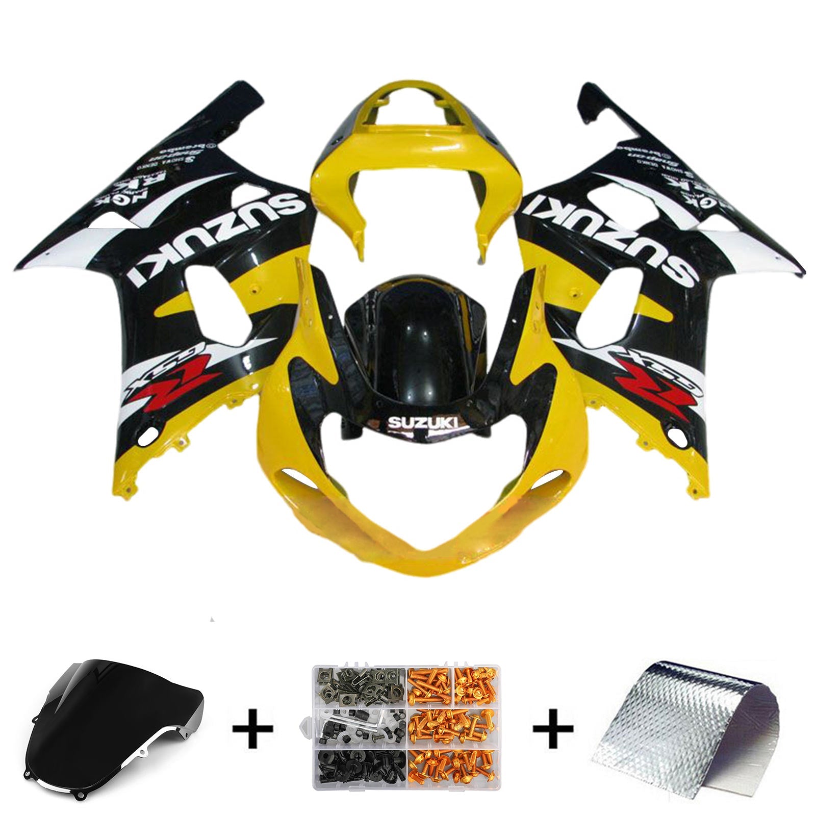 Amotopart Suzuki GSXR1000 2000-2002 K1 K2 Kit carenatura carrozzeria in plastica ABS