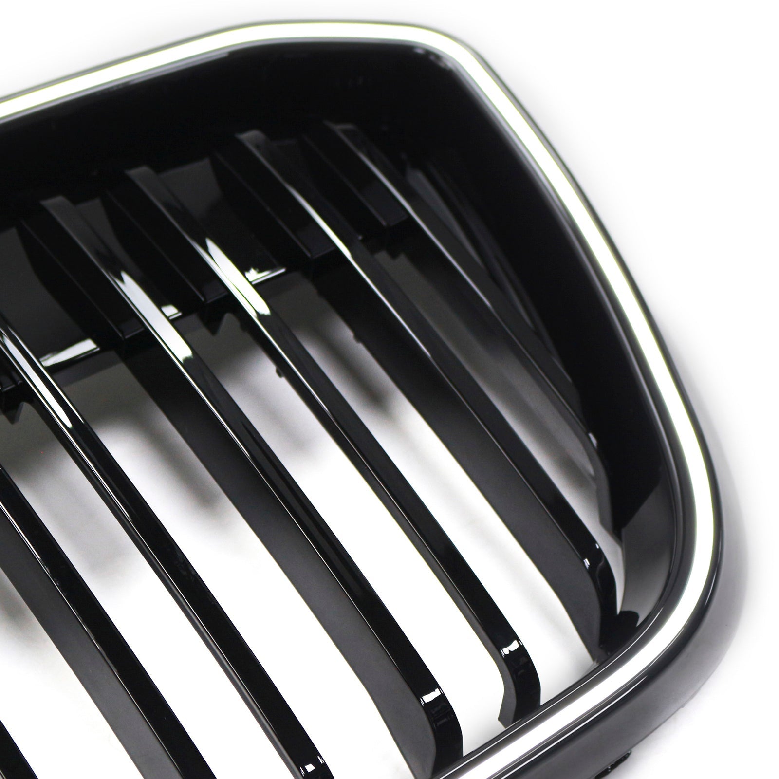 Grille de calandre avant noire à double lamelles pour BMW IX3 G08 LCI 2022-2024