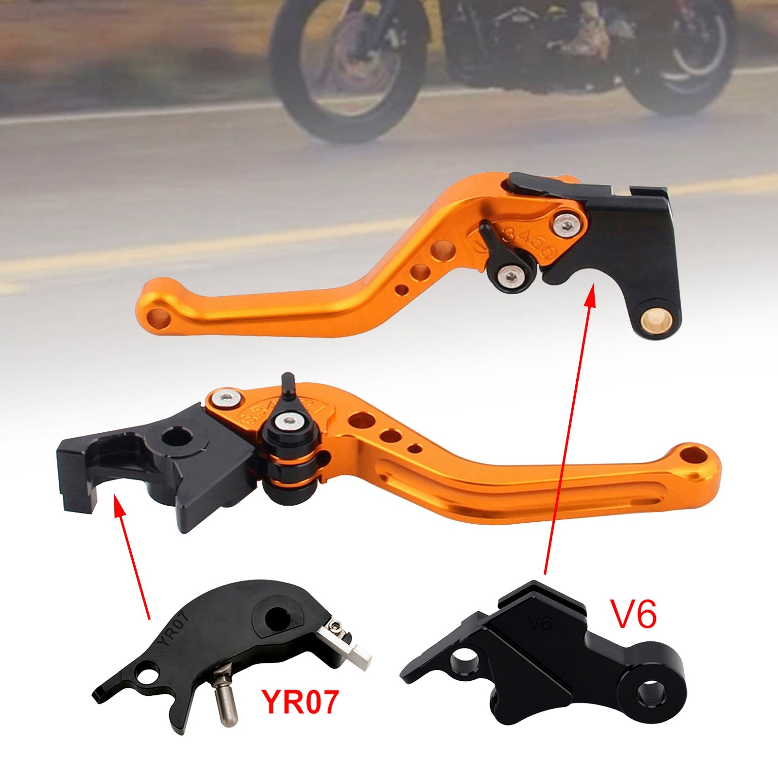 Nouveau levier de frein et d'embrayage court compatible avec YAMAHA XSR900 XSR900GP MT-09 MT-09SP 24-25