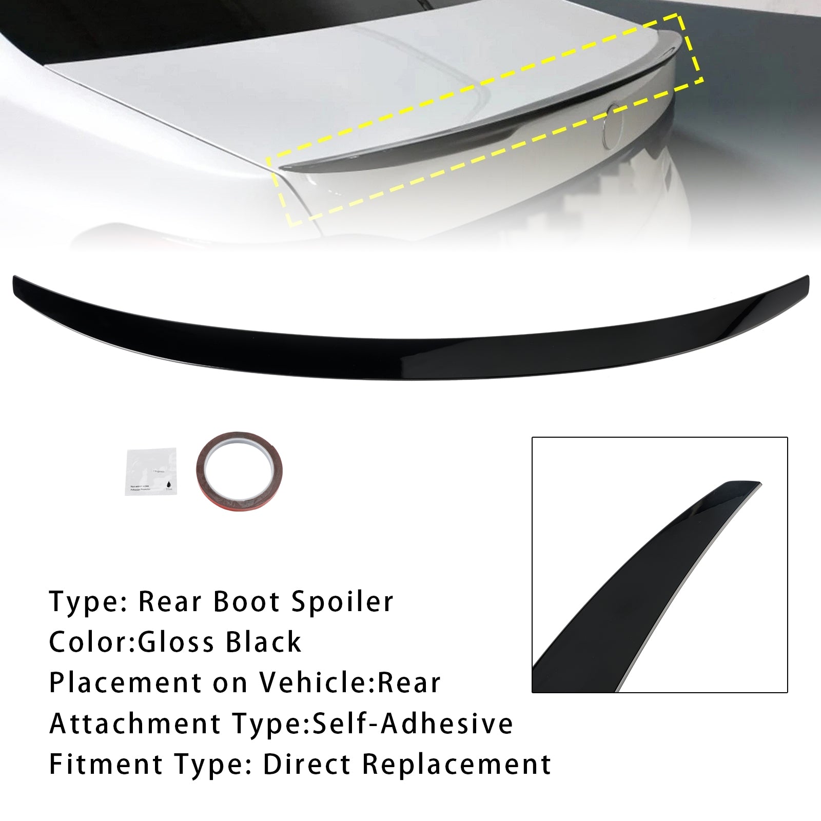 Czarny błyszczący tylny spoiler bagażnika do BMW serii 7 G11 G12 750i 740i 2015-2022