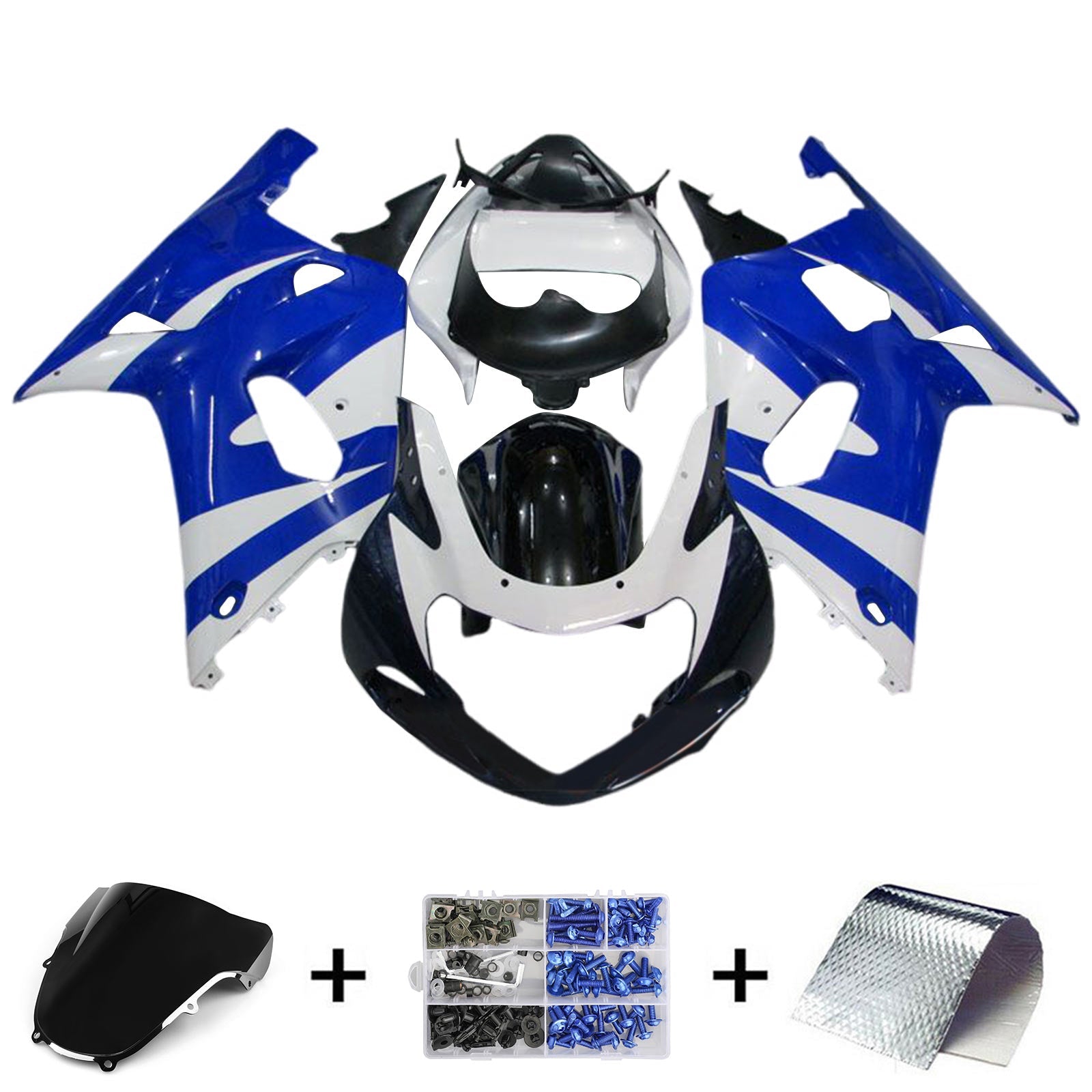 Amotopart Suzuki GSXR1000 2000-2002 K1 K2 Kit de carénage carrosserie plastique ABS