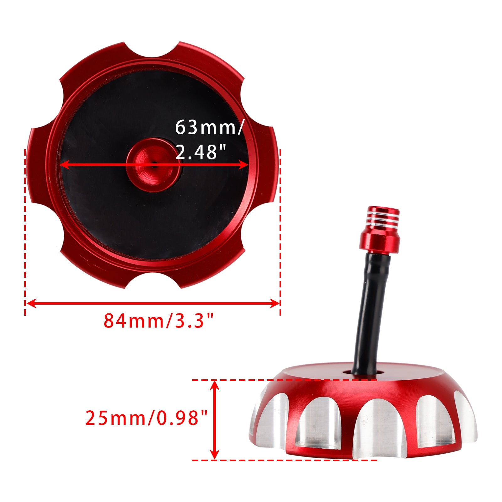 Bouchon de réservoir d'essence en aluminium avec évent rouge pour Yamaha Raptor YFM 250/350/660R YFZ450