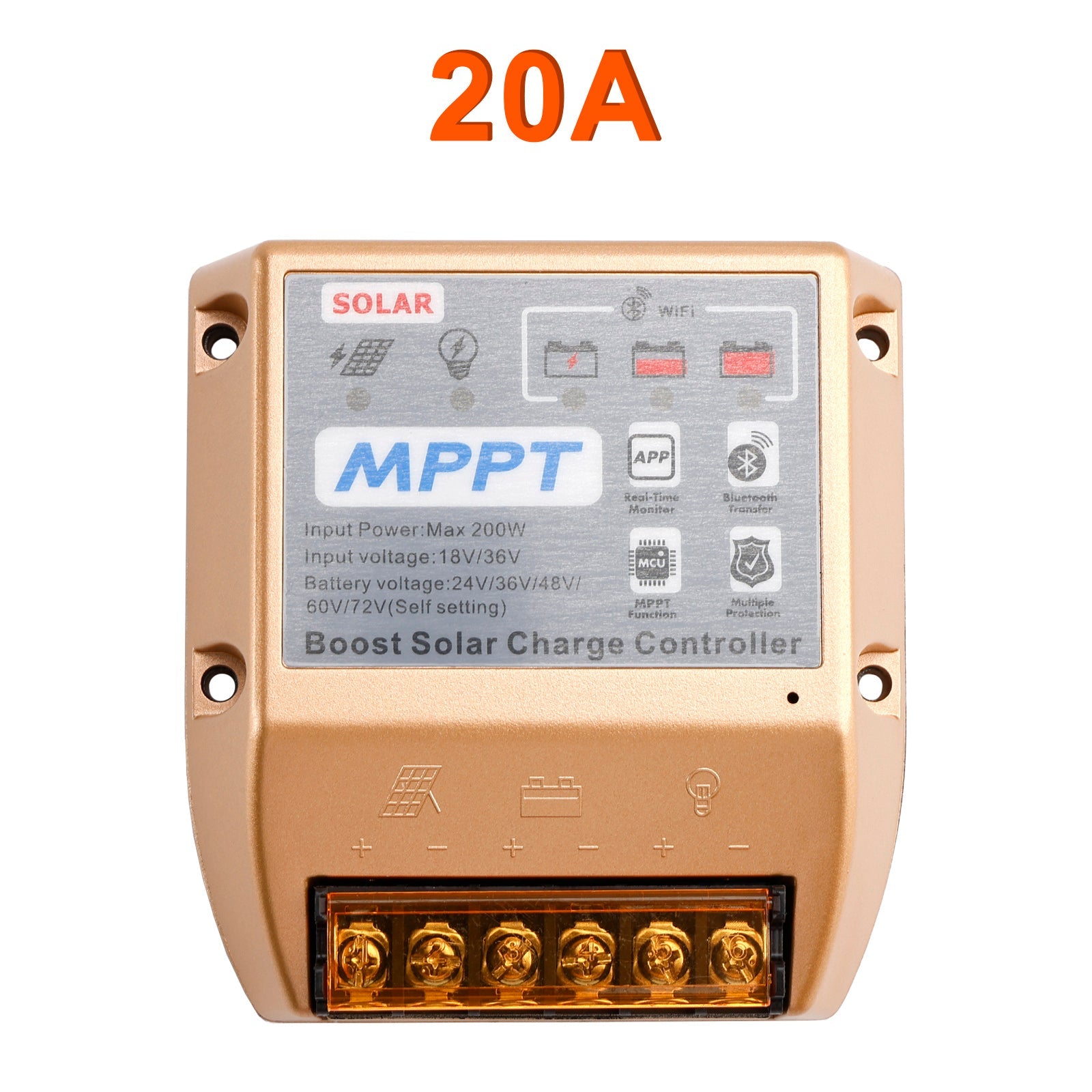 Contrôleur solaire MPPT Boost 10 A/20 A/30 A 24 V, 36 V, 48 V, 60 V, 72 V, application mobile, contrôle intelligent