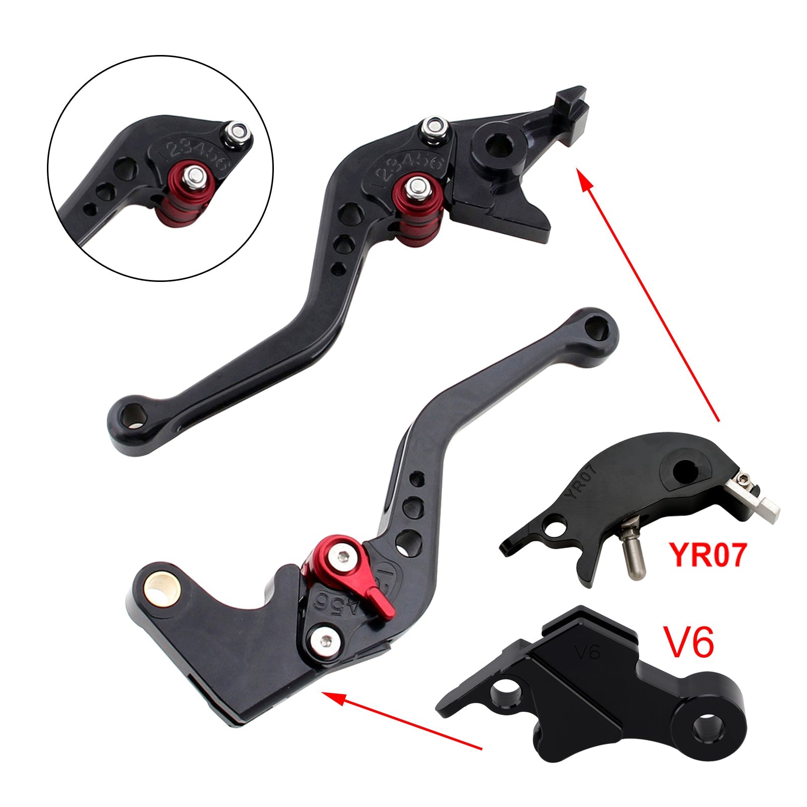 Nouveau levier de frein et d'embrayage court compatible avec YAMAHA XSR900 XSR900GP MT-09 MT-09SP 24-25
