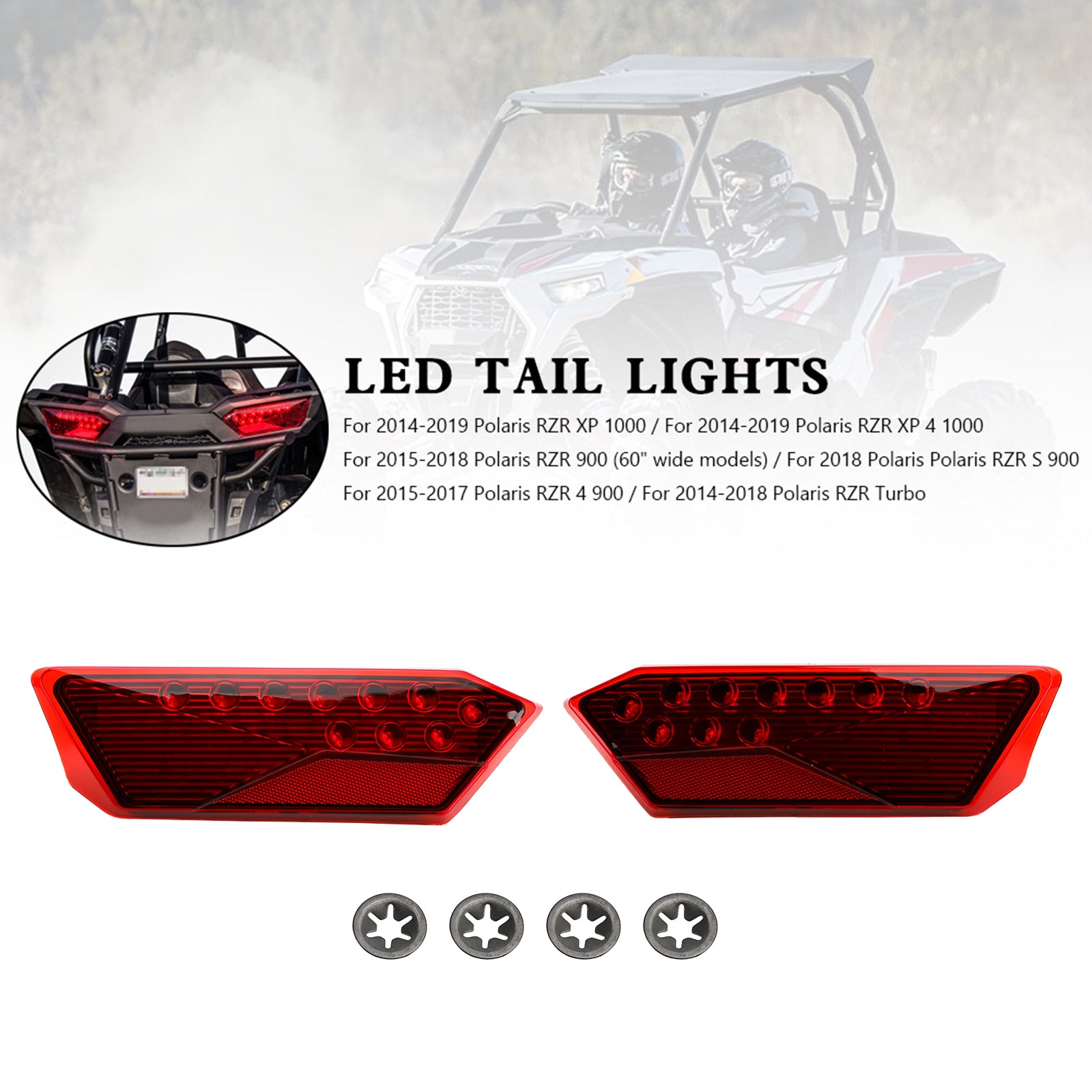 Feux arrière LED 2412341 2412342, pour Polaris RZR Turbo 1000 XP 900 S 2014 – 2019