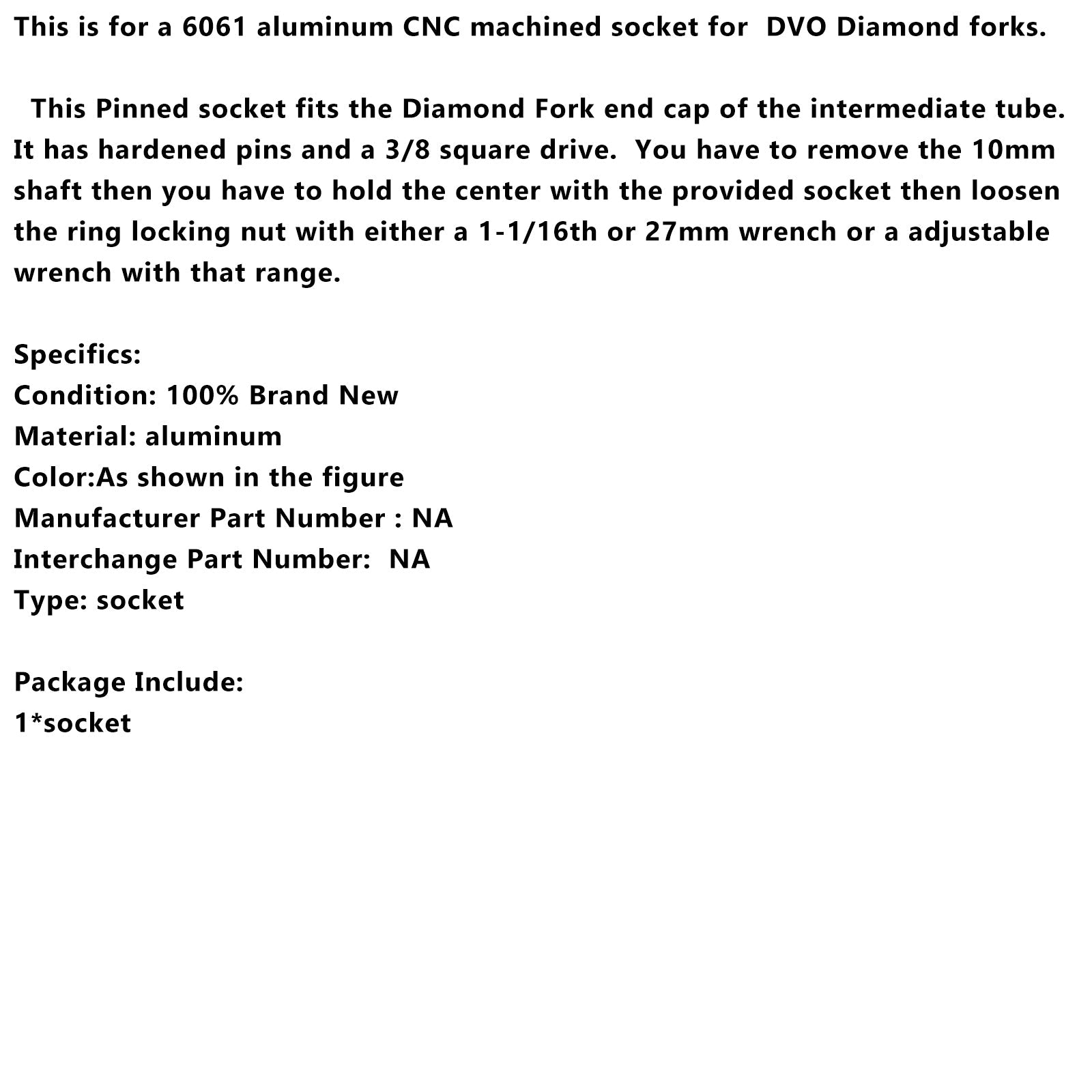 Vorkonderdop Verwijderingssleutel Onderhoudsafdichting Reparatiegereedschap voor DVO Diamond