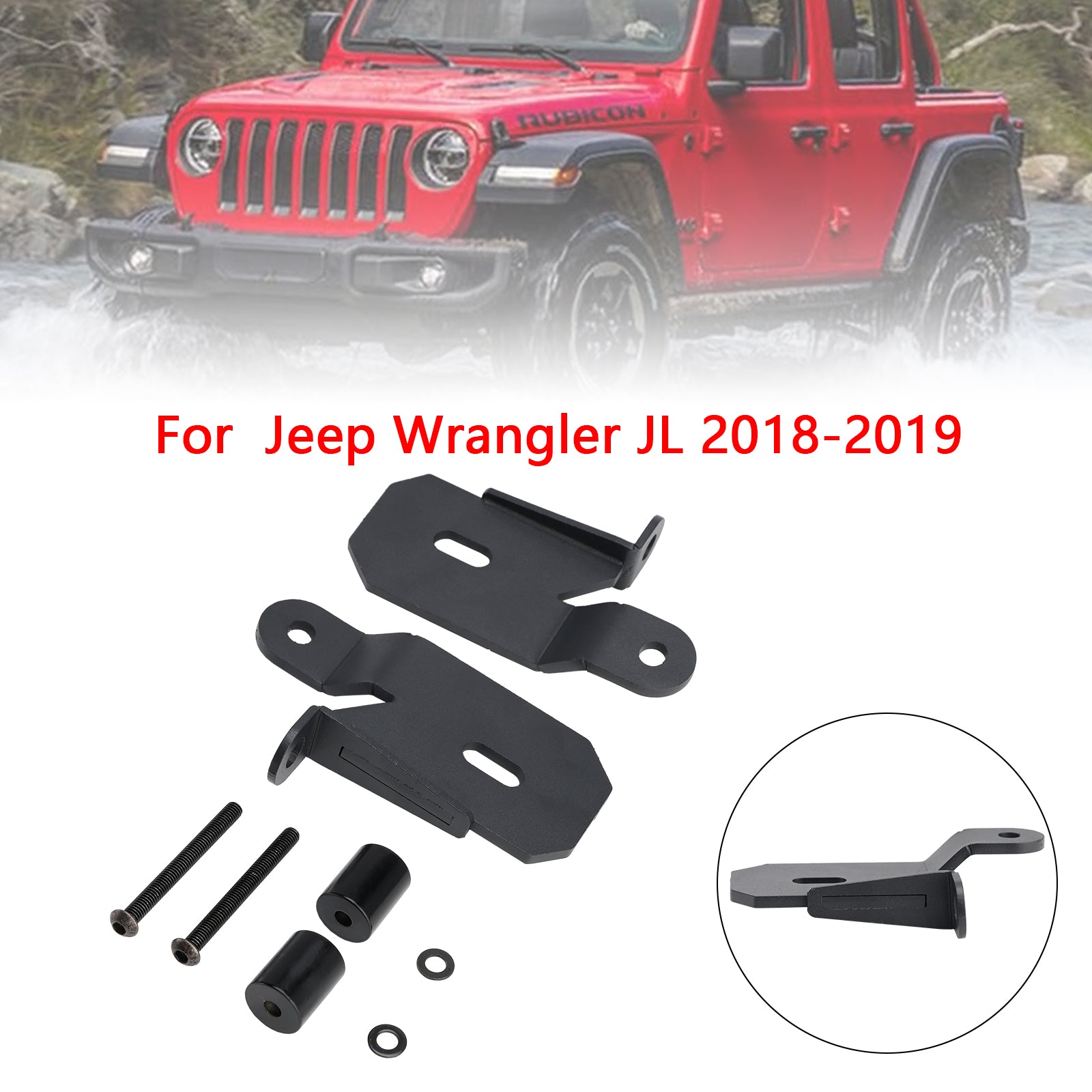 Black zadnji zadnji pritrdilni podpor za Jeep Wrangler JL 7318 2018-2019