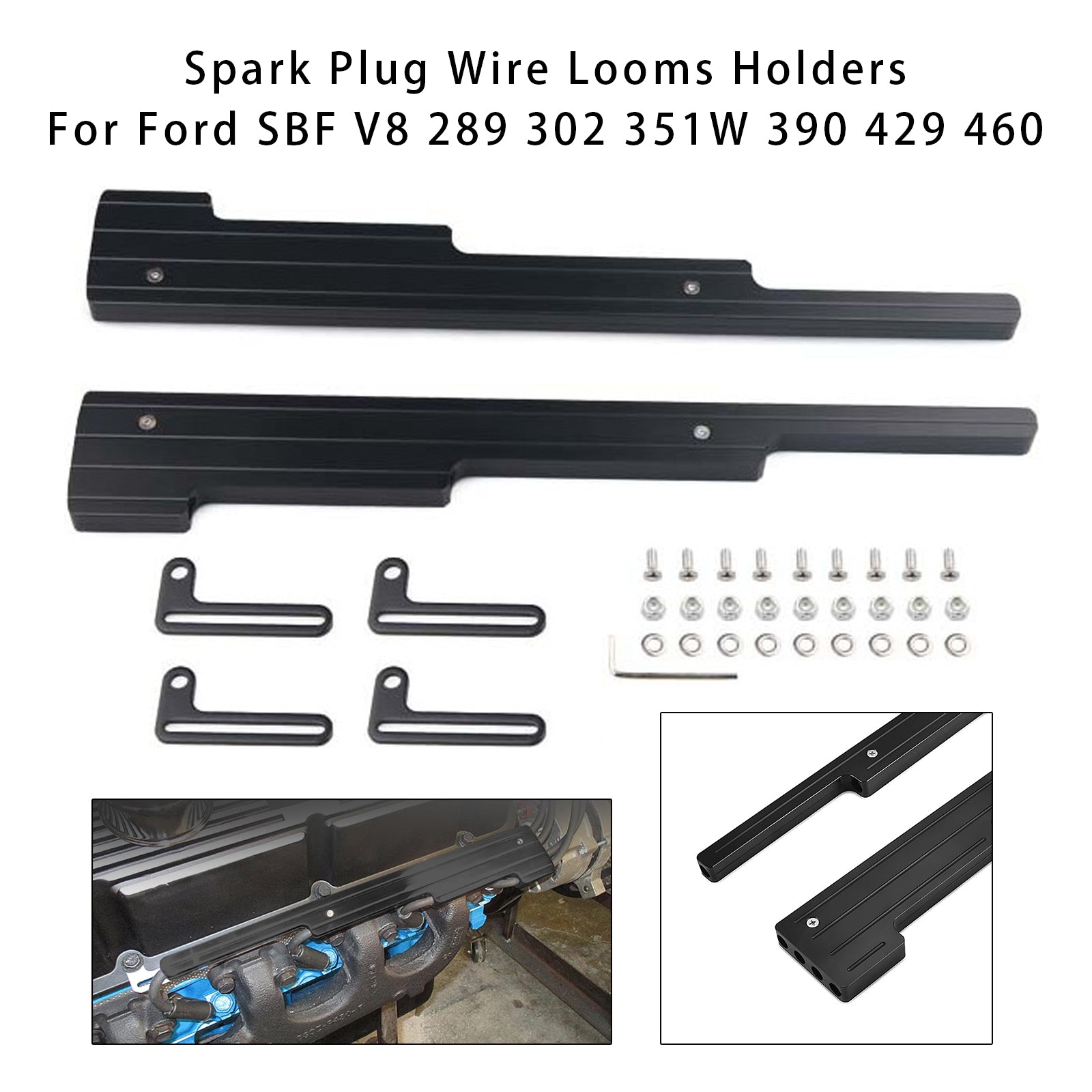 Supports de faisceaux de câbles de bougies d'allumage pour Ford SBF V8 289 302 351W 390 429 460