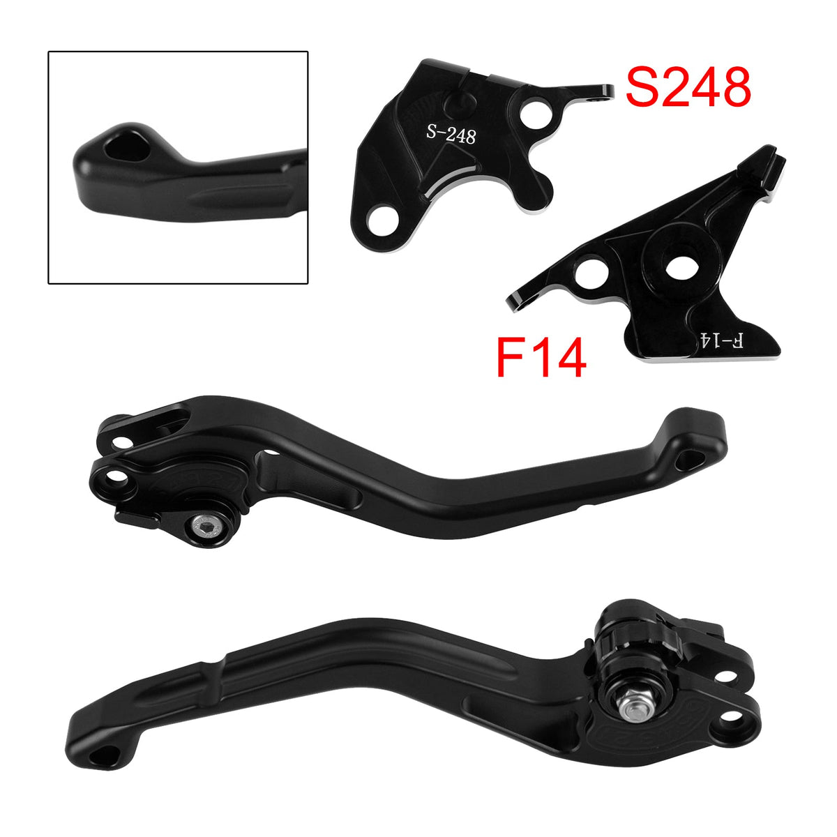 Nieuwe korte remkoppelingshendel compatibel met Suzuki GSXR600 750 1000 DL650 GSR600 zwart