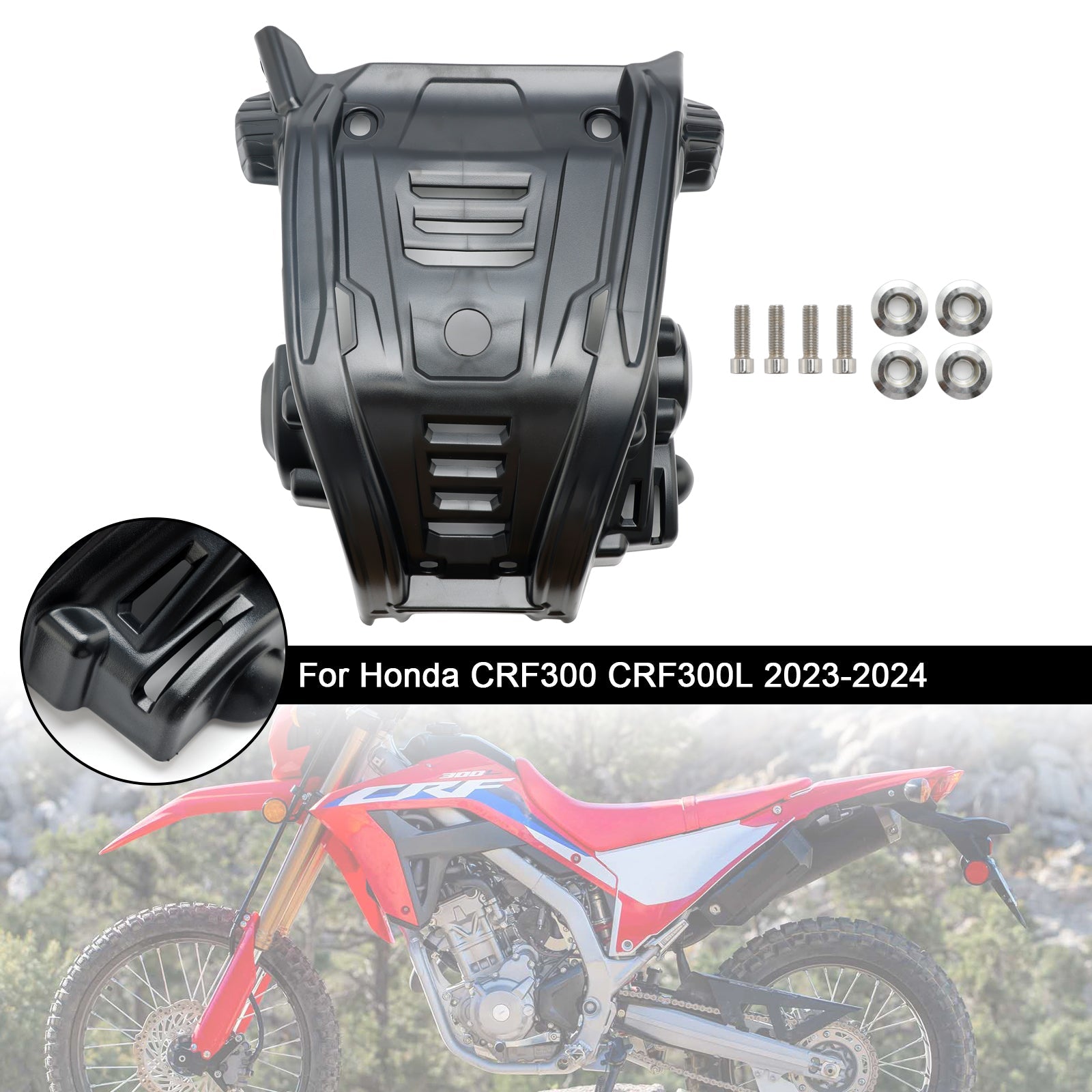 Hullu muovimoottorin suojauslevy Honda CRF300 CRF300L 2023-2024