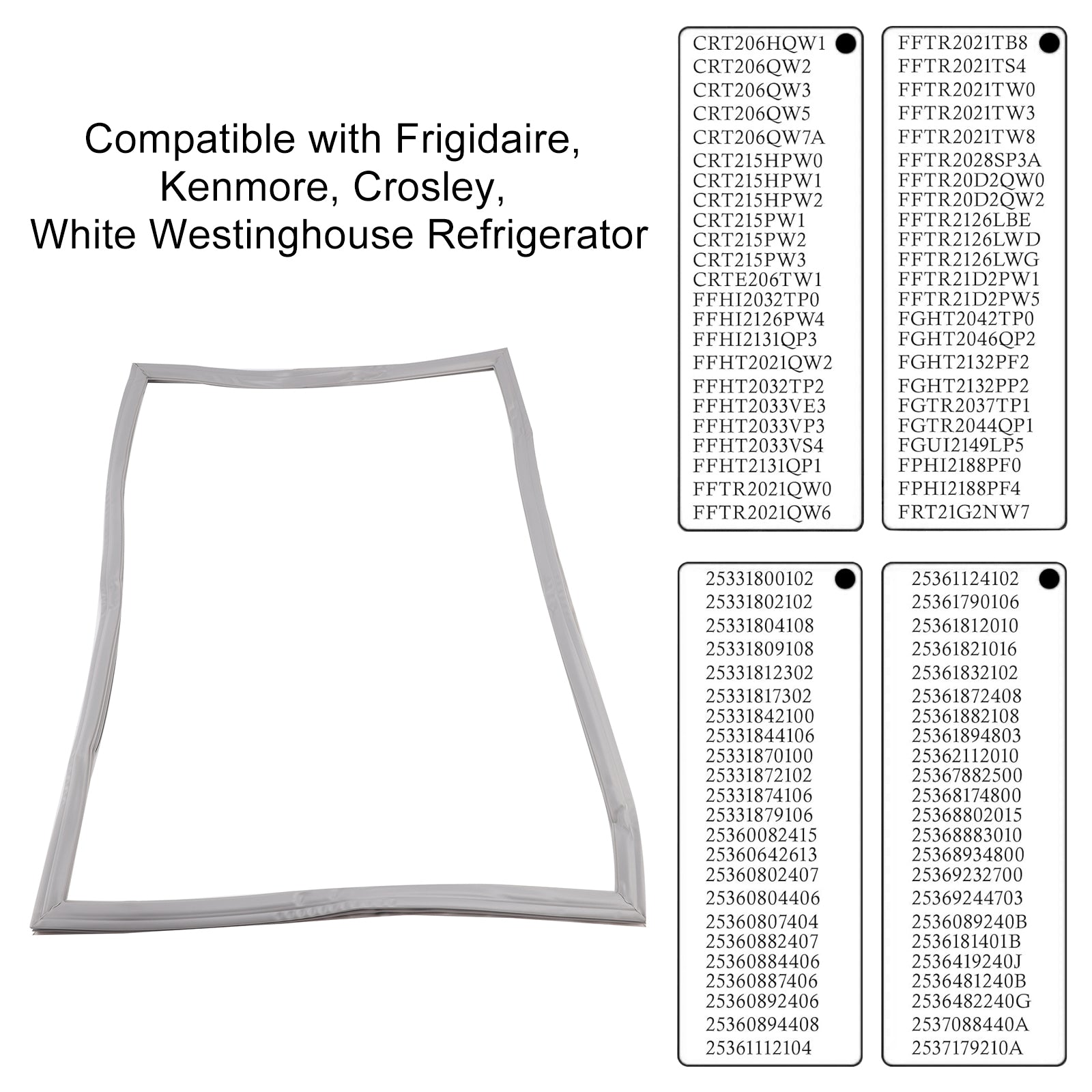 Joint de porte de réfrigérateur 241872513 pour réfrigérateurs Frigidaire et Kenmore, références 242193213 et 5304439521
