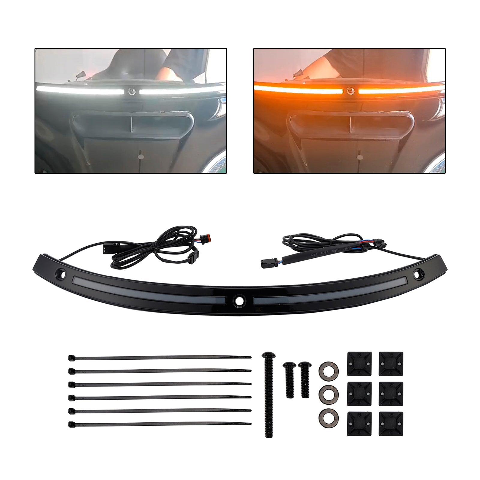 Garniture de pare-brise avec clignotants à LED pour Touring Electra Glide Street Glide Ultra Limited 2014+