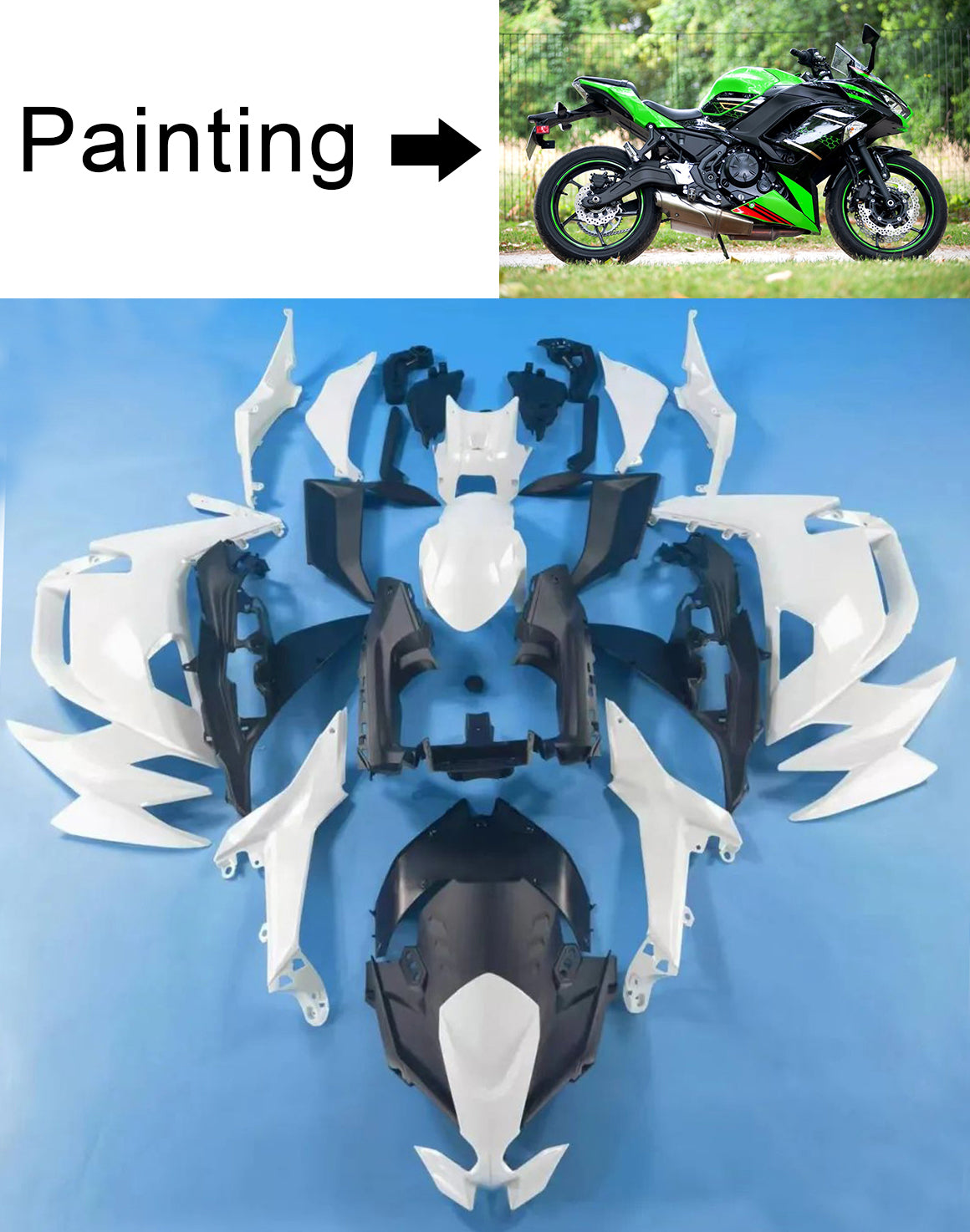 Kit de carénage injecté en plastique ABS compatible avec Kawasaki ER-6F / Ninja 650 2020-2026