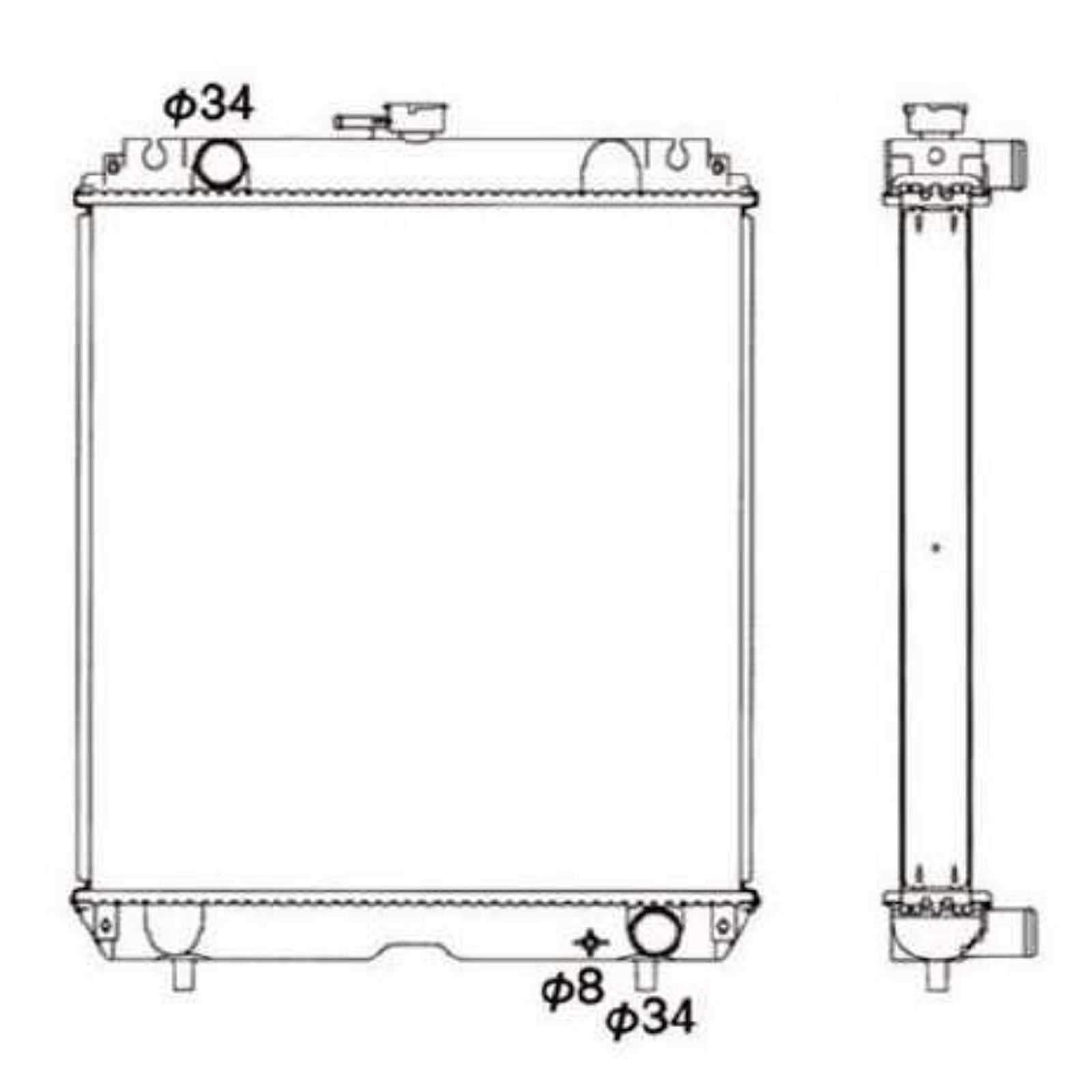 Le radiateur RD411-42300 pour excavateurs Kubota KX121-3S, KX161-3, U50-3, U45-3ST, U45-3