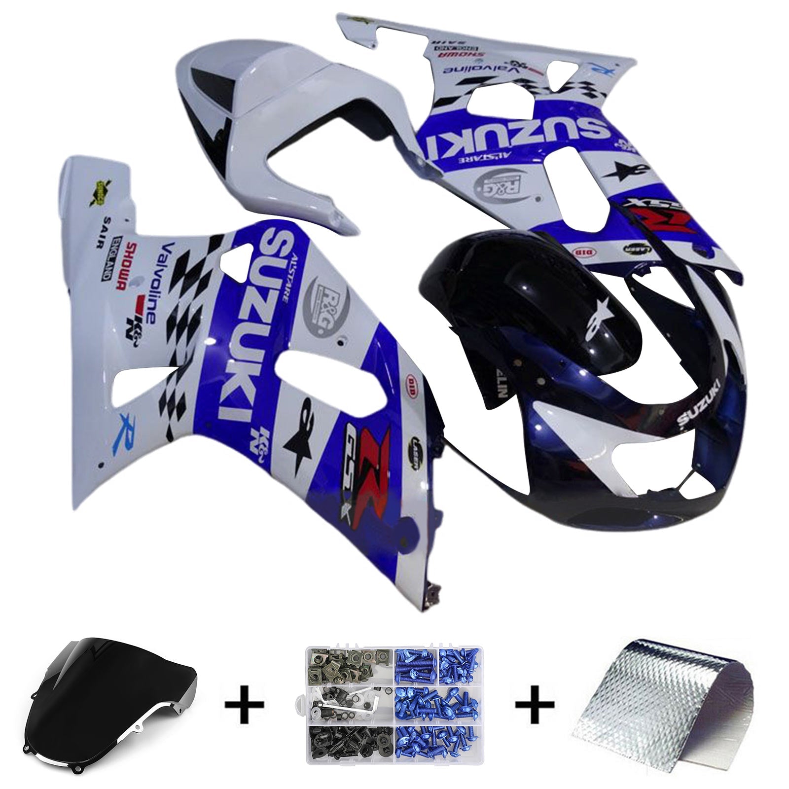 Amotopart Suzuki GSXR1000 2000-2002 K1 K2 Kit carenatura carrozzeria in plastica ABS