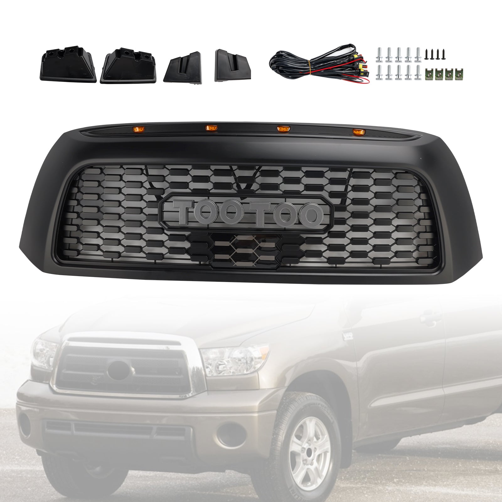 Calandre avant nid d'abeille noire pour Toyota Tundra TRD PRO (2006-2009)