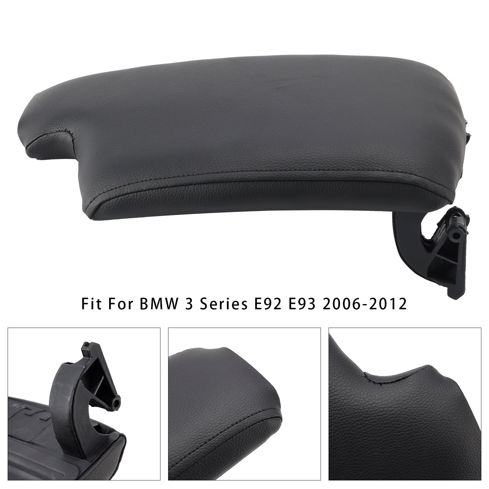 Cubierta de consola de la consola Powerbag de cuero negro para BMW E90 E91 E92 E93 51169134486