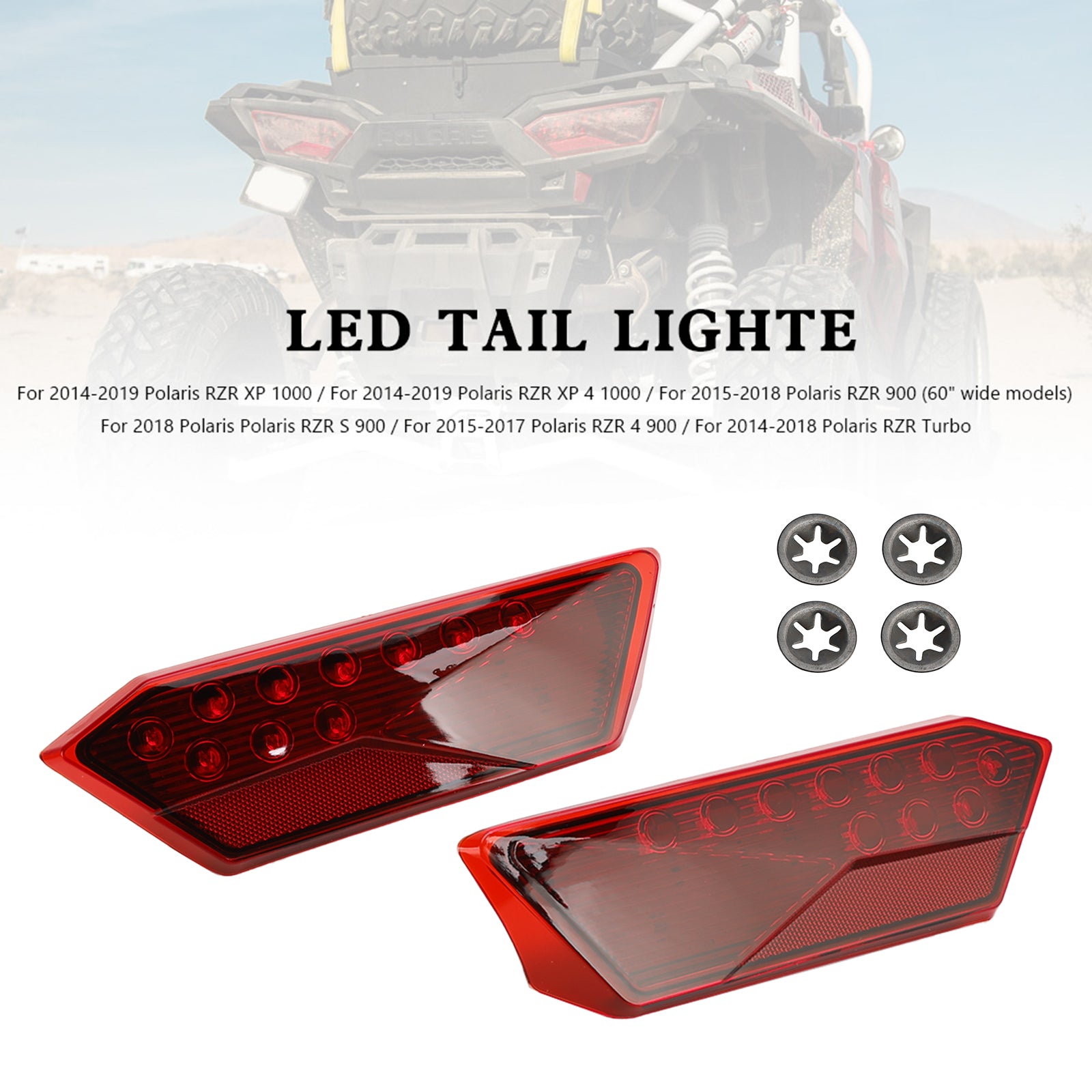 Feux arrière LED 2412341 2412342, pour Polaris RZR Turbo 1000 XP 900 S 2014 – 2019