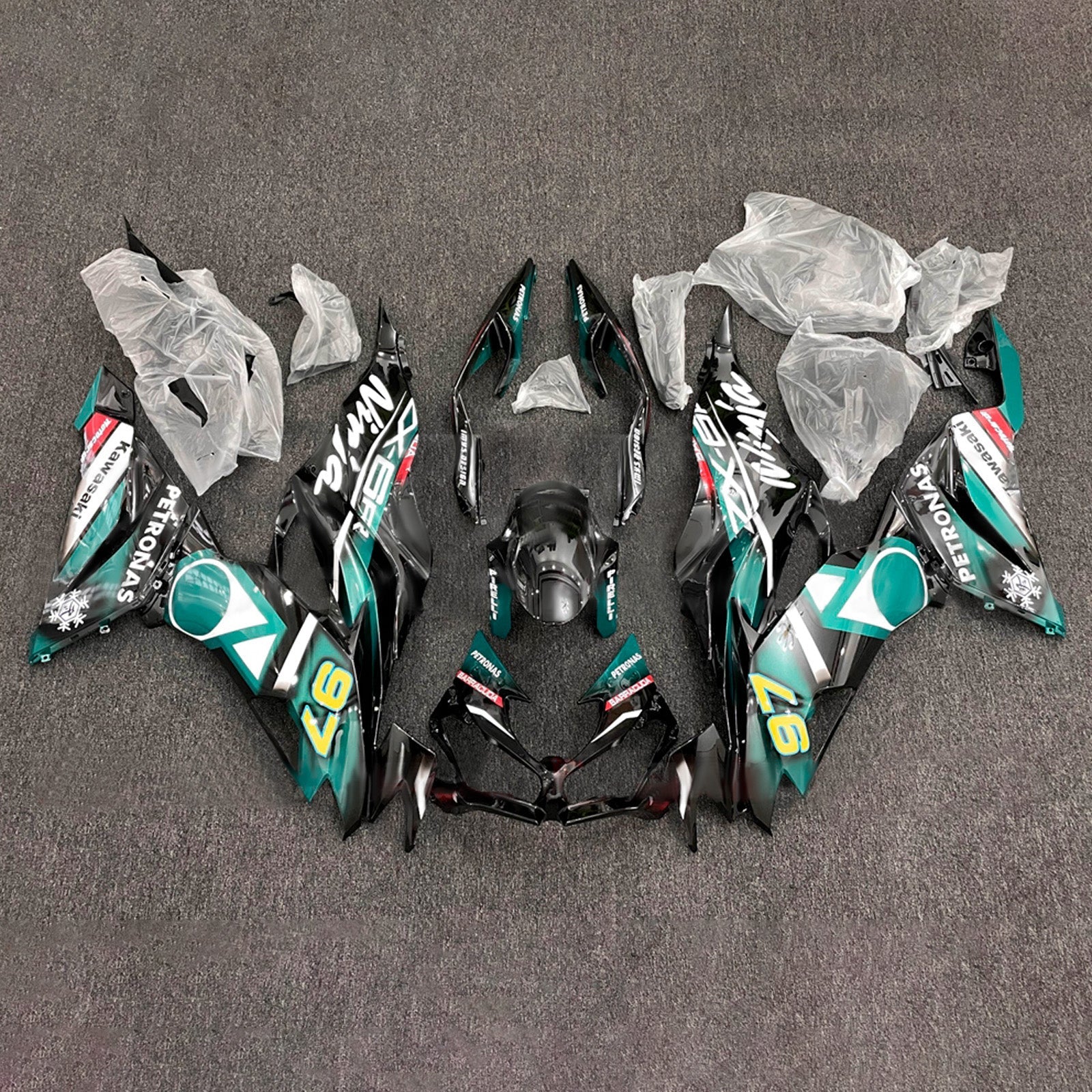 Kit de carénage injecté en plastique ABS compatible avec Kawasaki ZX6R 2019-2023
