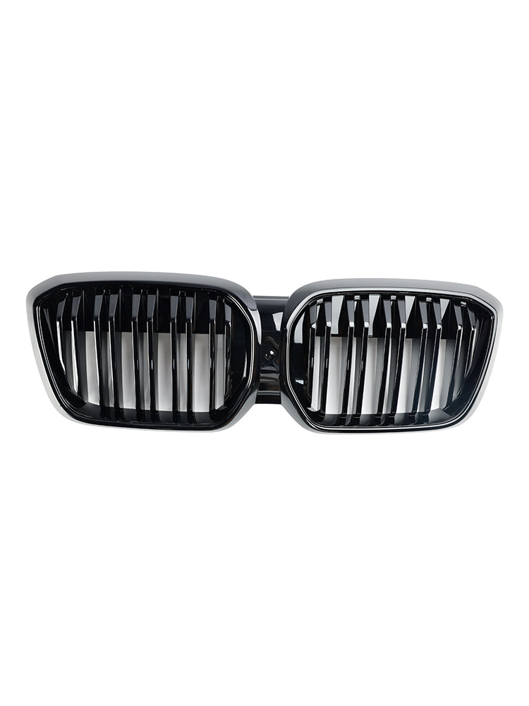 2022+ BMW IX3 G08 LCI Grille de calandre avant à double lamelles noir brillant