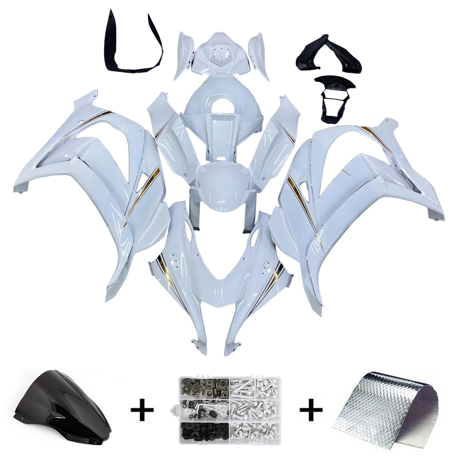 Kit de carénage en plastique ABS injecté compatible avec Kawasaki ZX10R 2016-2020