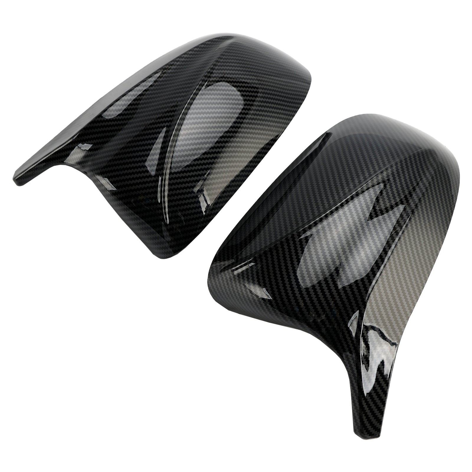 Coques de rétroviseurs extérieurs (2 pièces) à motif fibre de carbone brillant pour BMW X3/X4/IX3 (2018-2022)