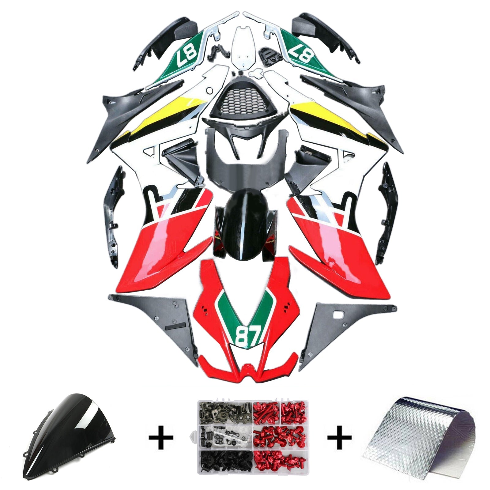 Amotopart Aprilia RSV4 1000 2009-2015 Kit Carénage Carrosserie Plastique ABS