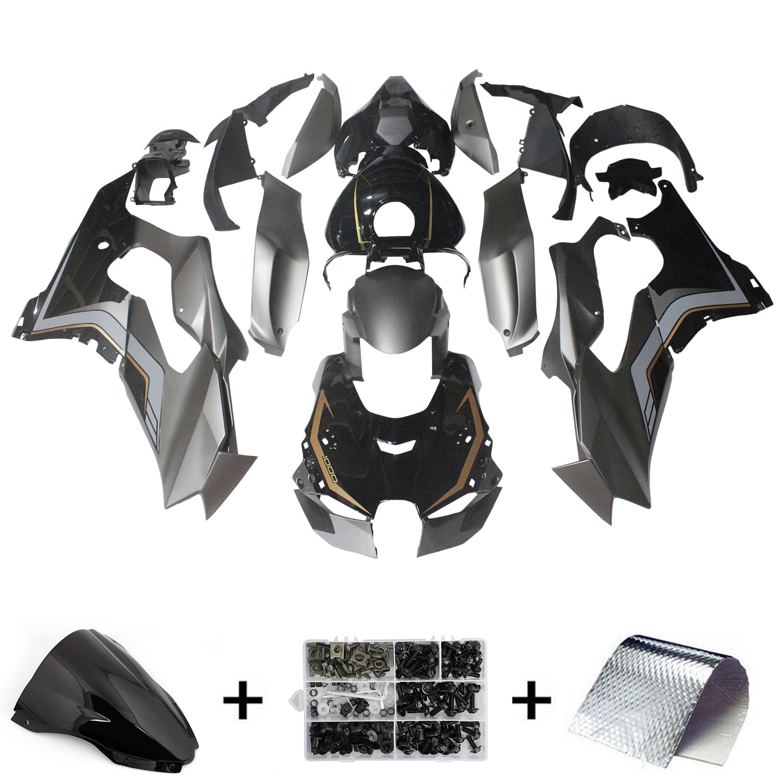 Kit carena iniettata in plastica ABS compatibile con Kawasaki ZX-10R ZX-10RR 2021-2025