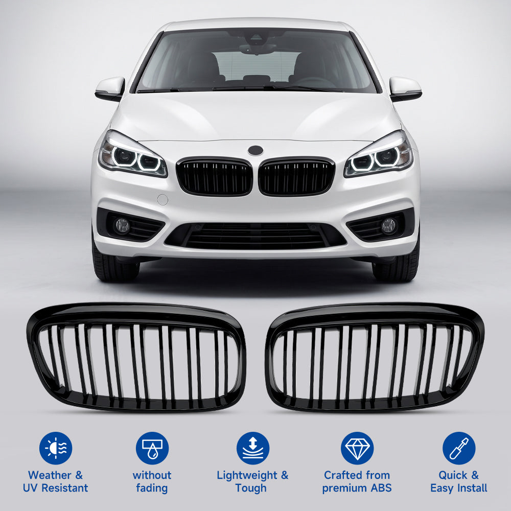 Glanzend zwart frontrooster voor BMW 2-serie Gran Tourer F45 F46 2015-2018