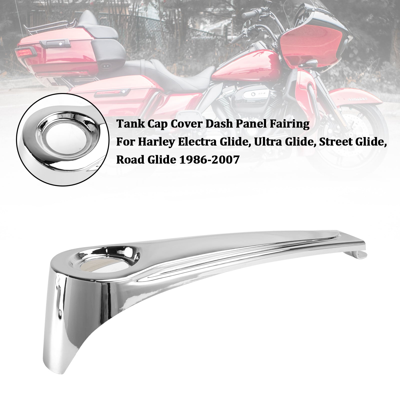 1986-2007 Harley Electra Glide, Ultra Glide, Street Glide, Road Glide Réservoir Cap Cover Panel Carénage