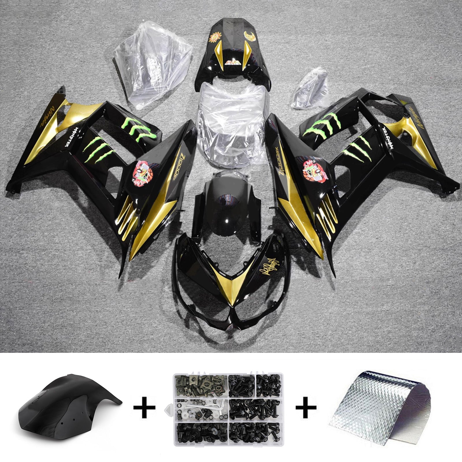 Kit de carénage injecté en plastique ABS compatible avec Kawasaki Z1000SX 2010-2015
