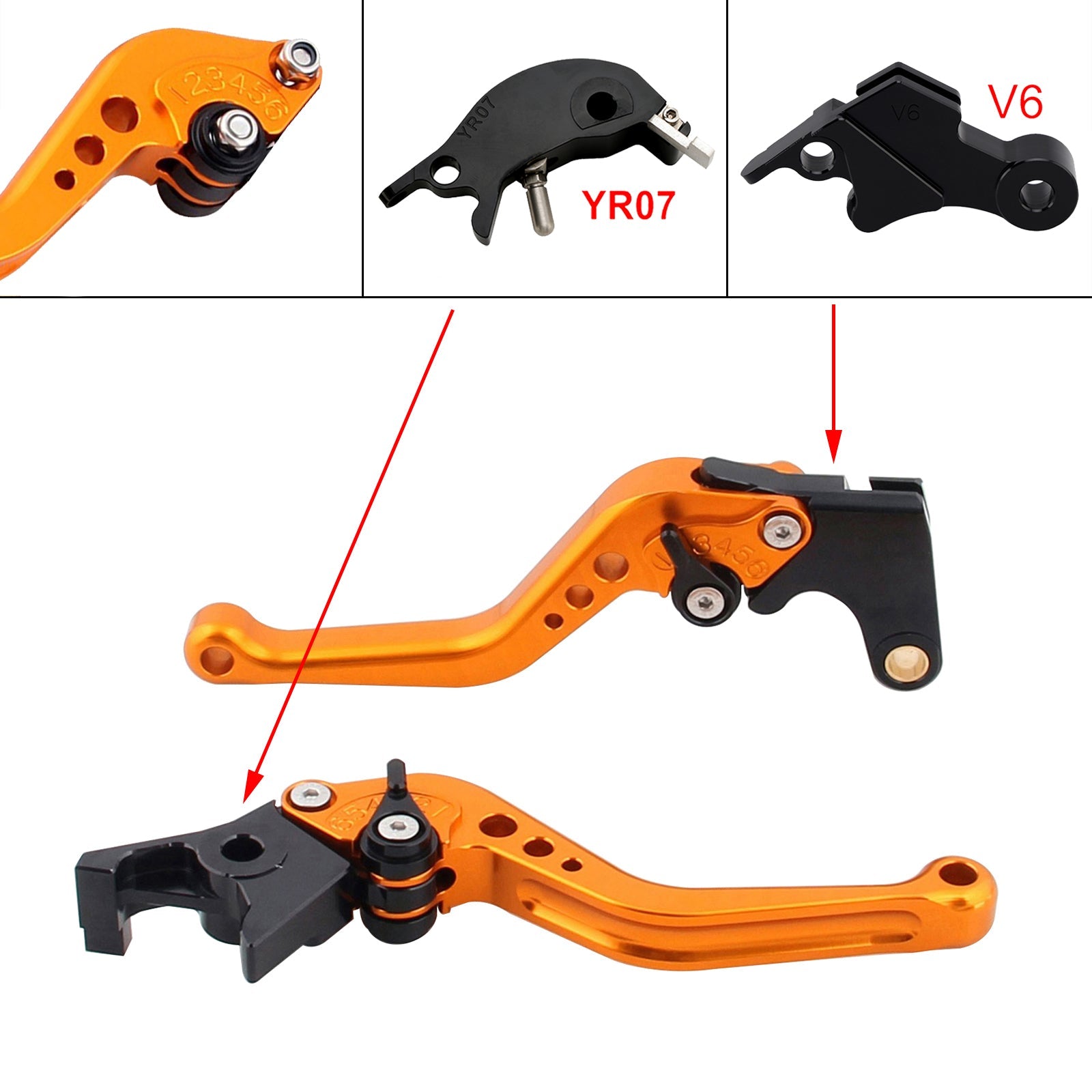 Nouveau levier de frein et d'embrayage court compatible avec YAMAHA XSR900 XSR900GP MT-09 MT-09SP 24-25