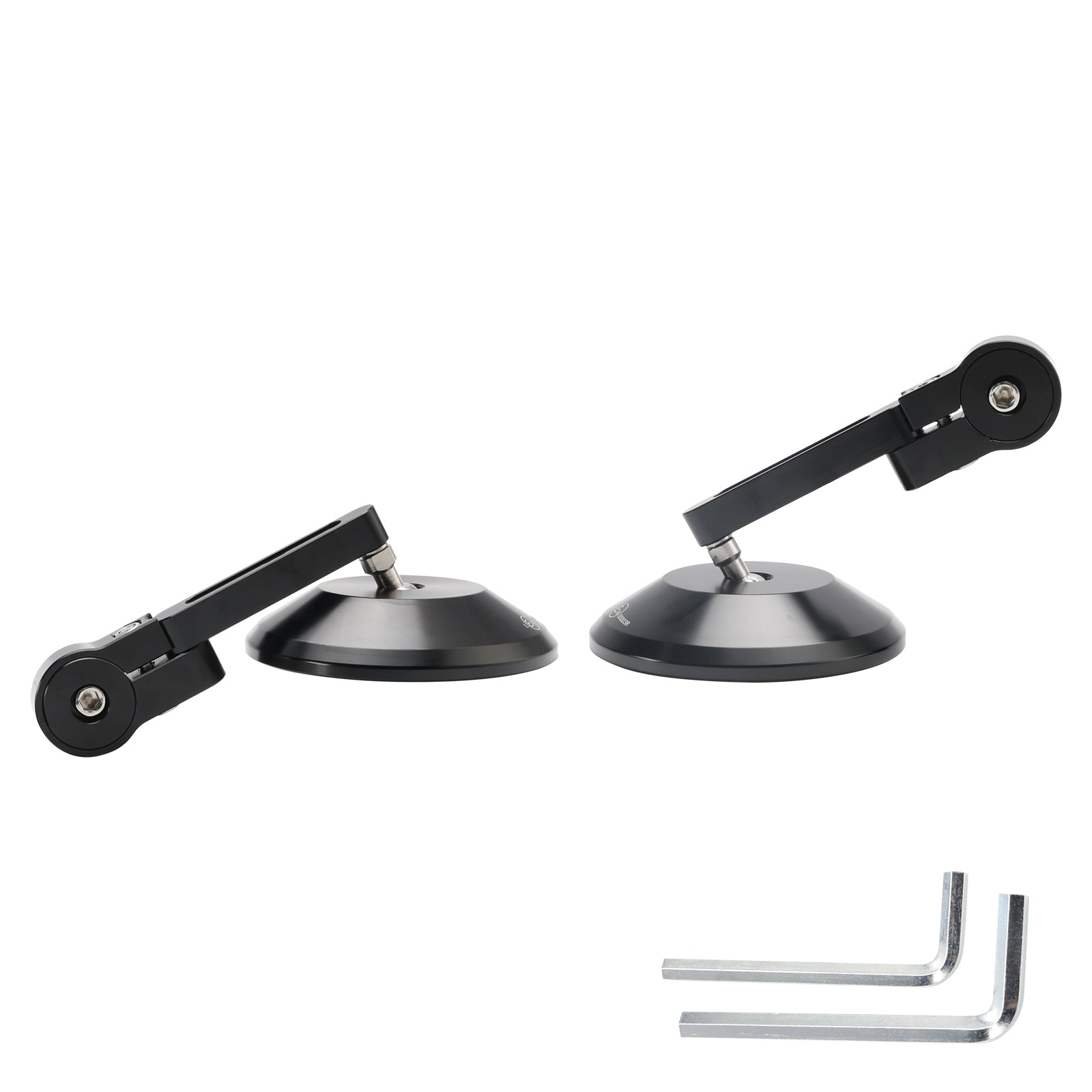 Lustra CNC na końcówki prętów okrągłe, czarne 7/8" Niebieskie szkło