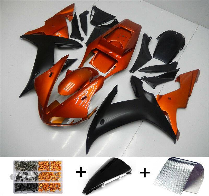 Kit de carénage en plastique ABS moulé par injection orange pour Yamaha YZF R1 2002-2003