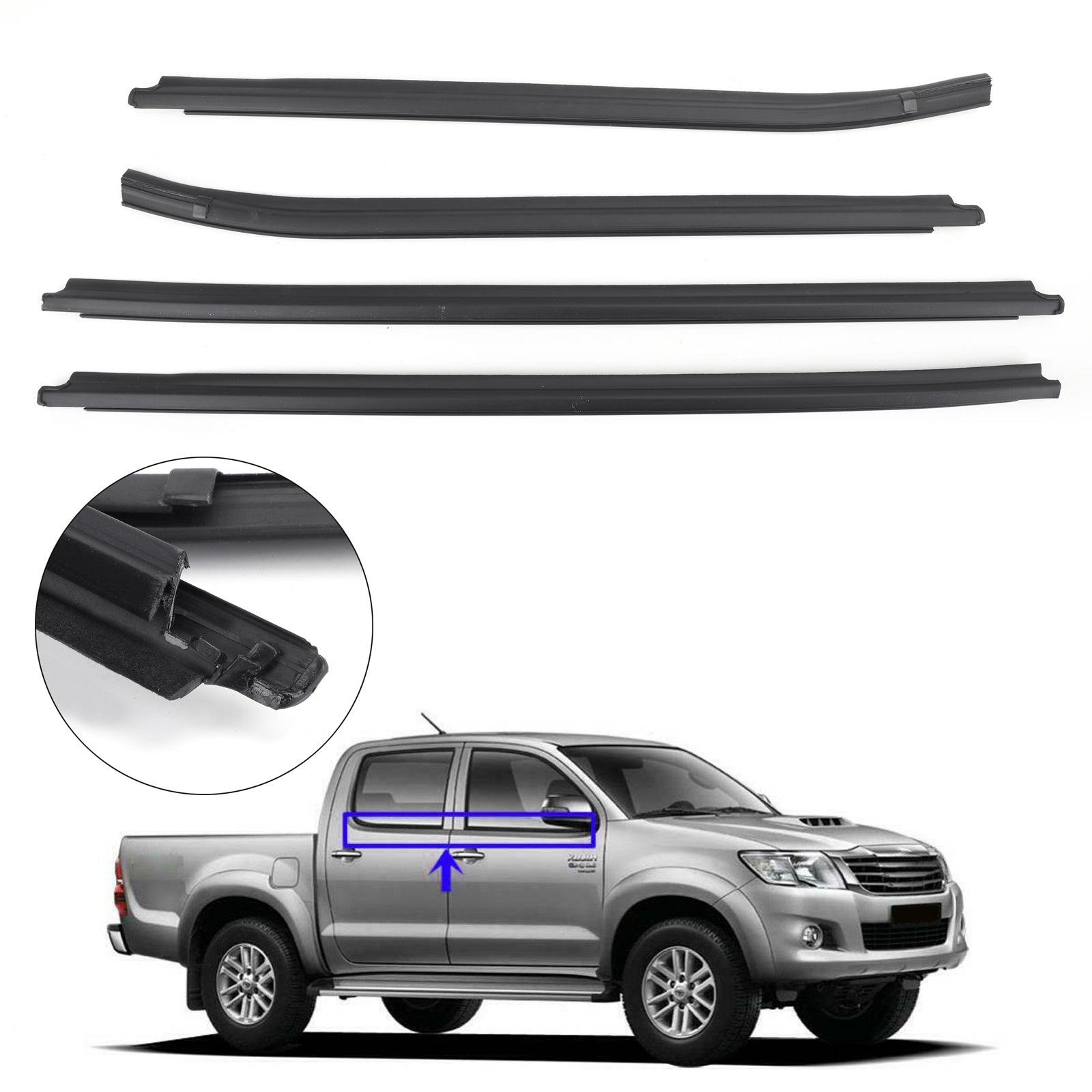 Sello de ventana meteorológica para Toyota Hilux KUN26 KUN 36 GGN 25 TGN16 TGN36