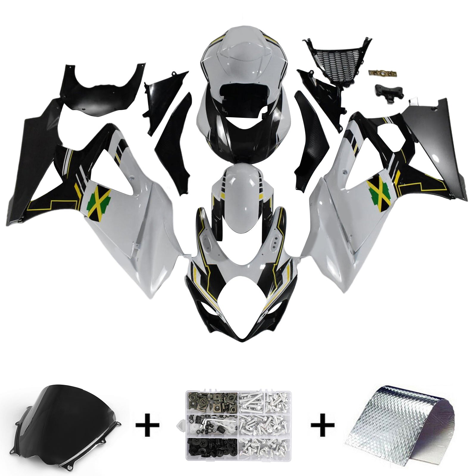 Amotopart Suzuki GSXR1000 2007-2008 K7 Kit de carenado de carrocería de plástico ABS