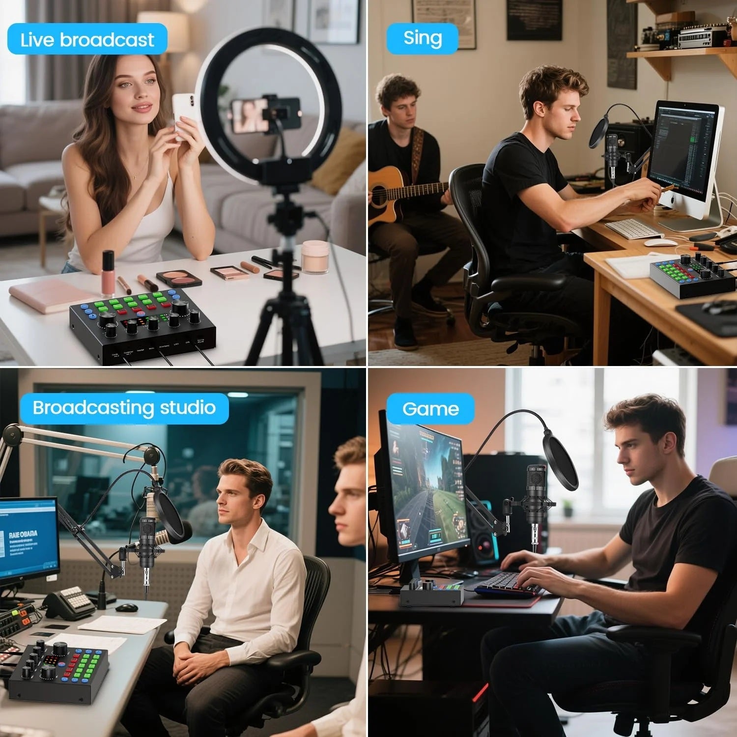 Scheda audio V8s Live per la registrazione di podcast, canto, streaming e giochi