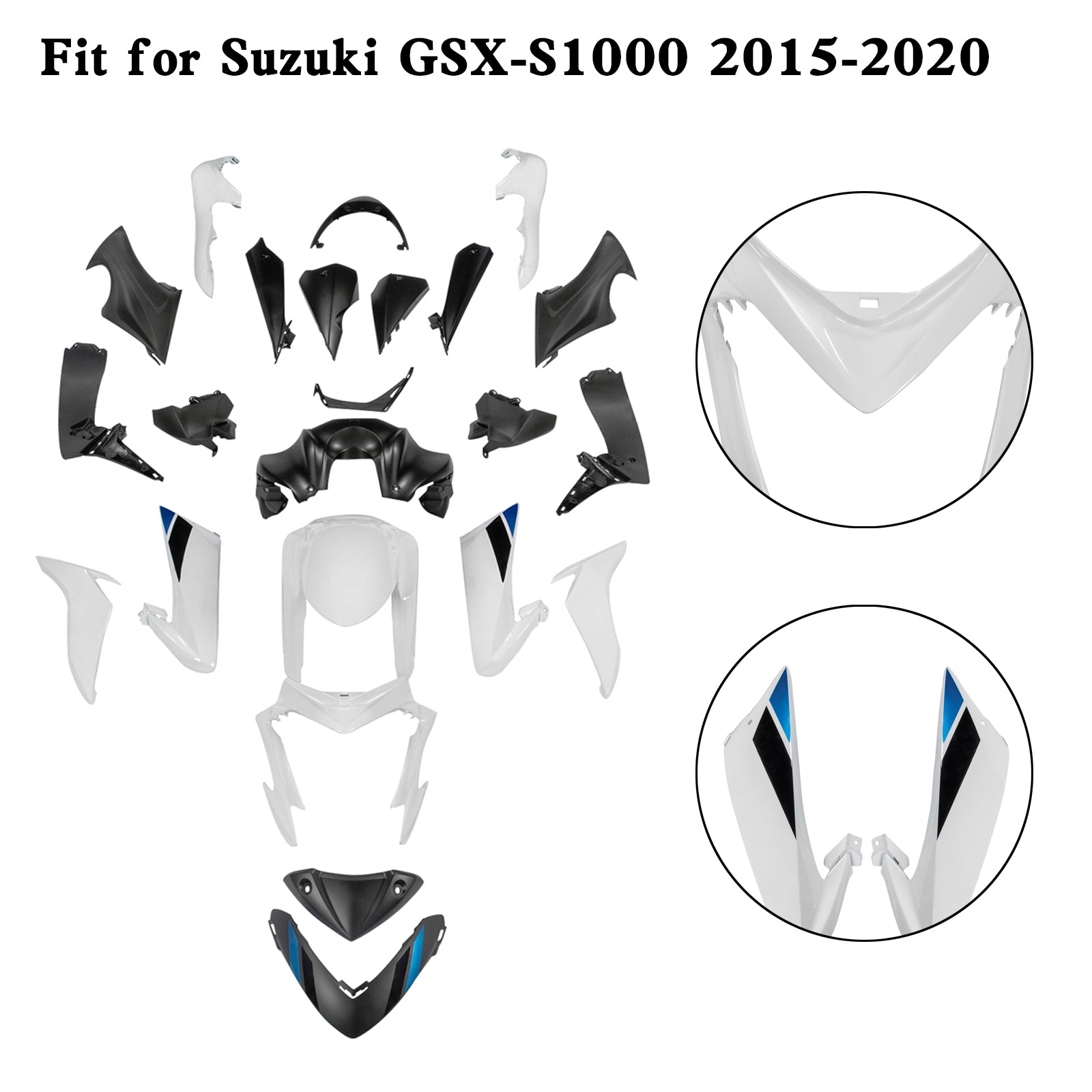 Kit de carénage de carrosserie en plastique injecté pour Suzuki GSX-S 1000 GSXS 2015-2020