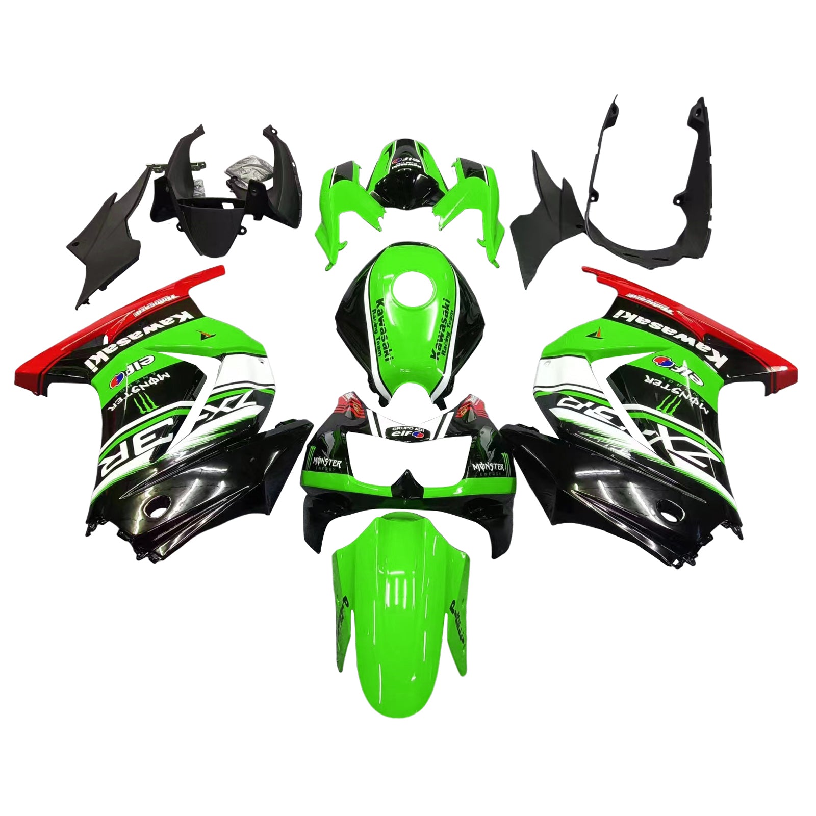 Zestaw owiewki wtryskowej Nadwozie Plastik ABS pasuje do Kawasaki EX250 Ninja250R 2008-2012